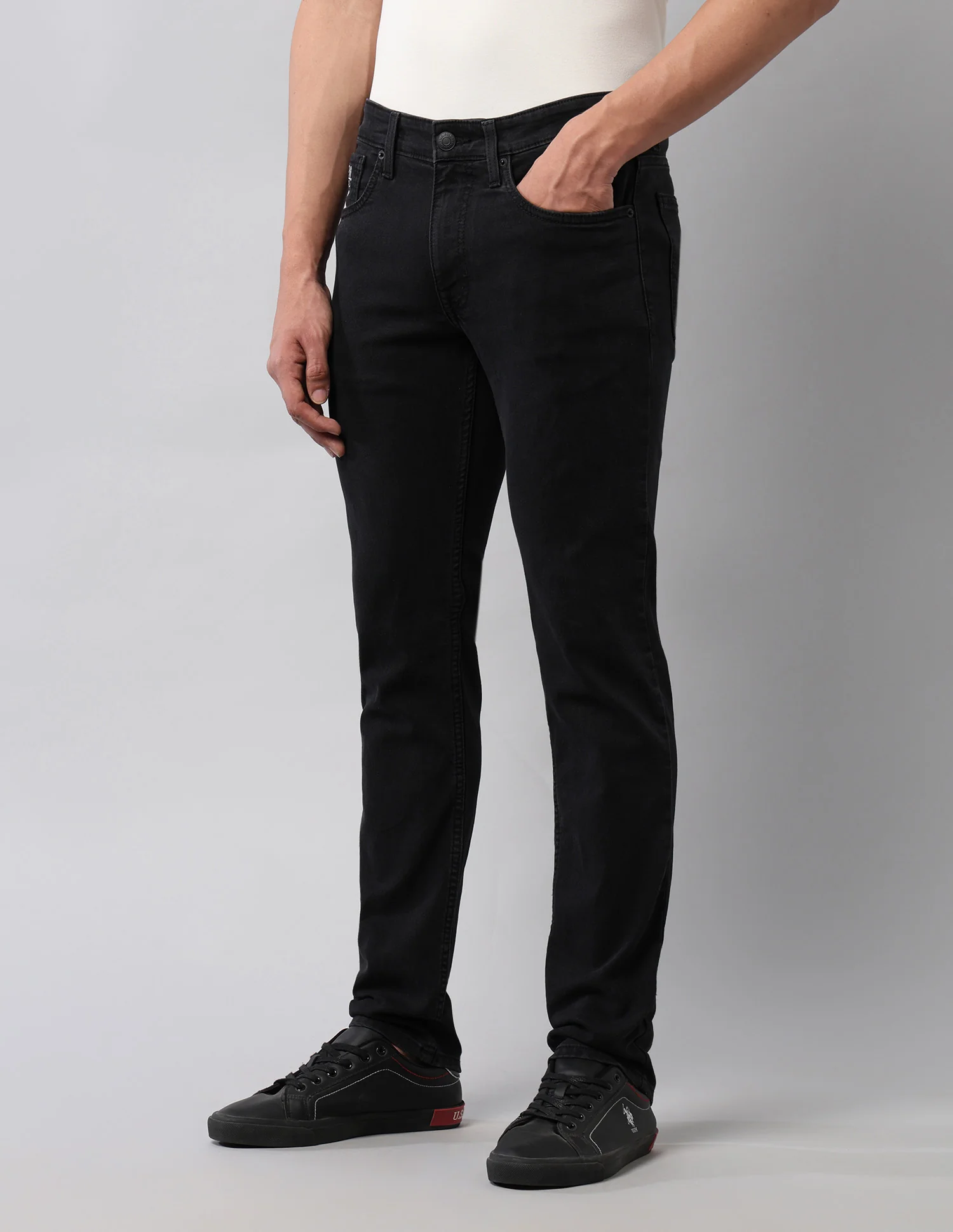 Brandon Slim Tapered Fit Black Jeans - Image 4
