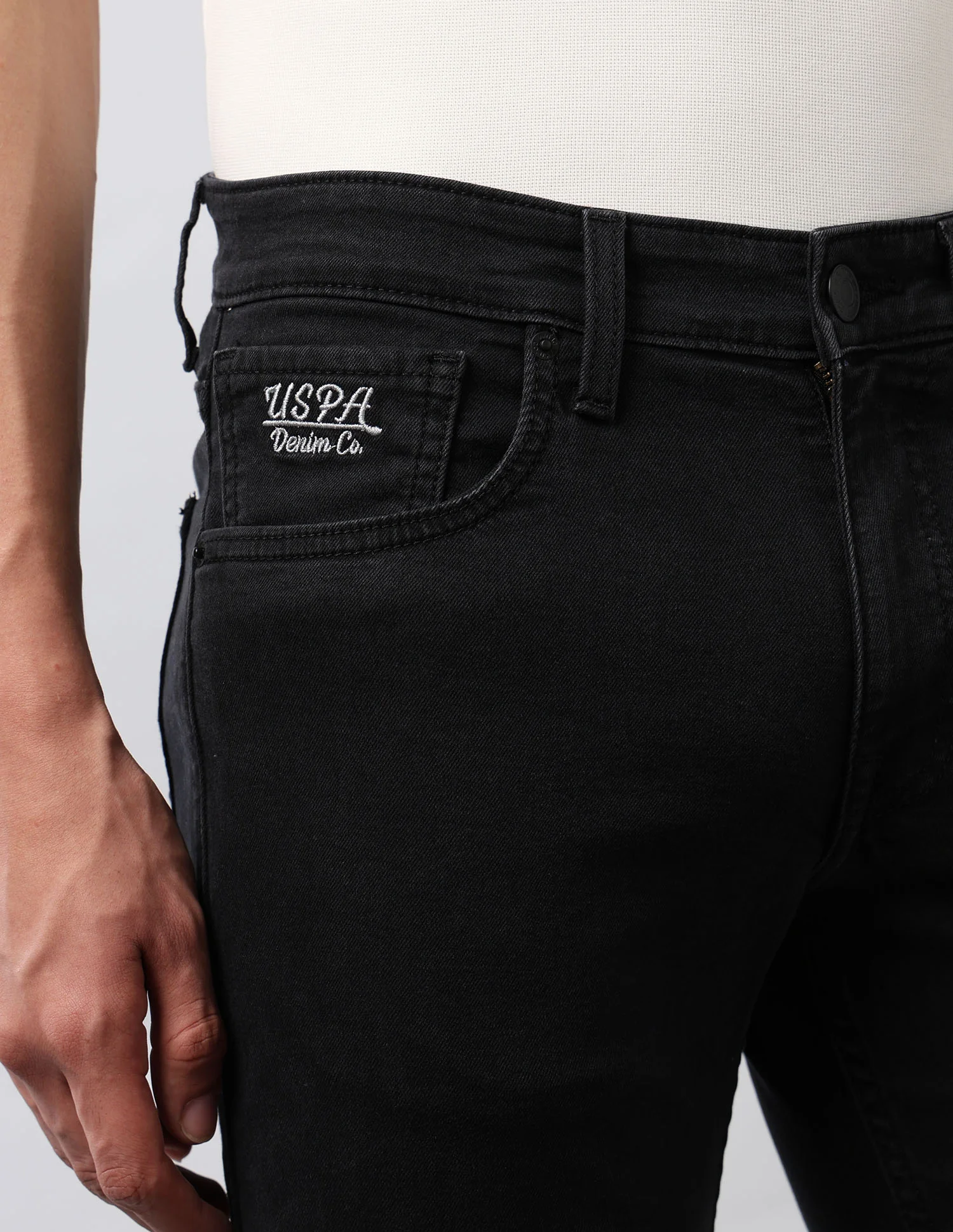 Brandon Slim Tapered Fit Black Jeans - Image 7