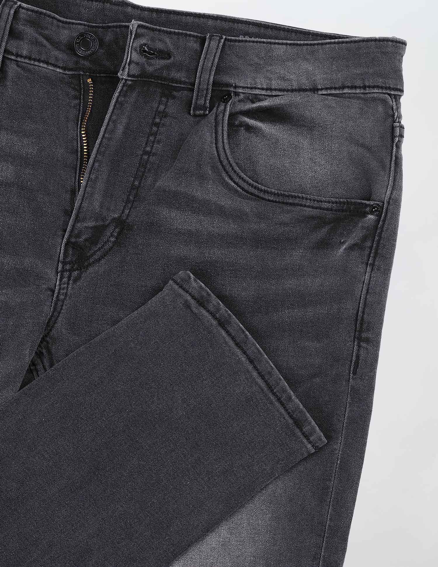 Brandon Slim Tapered Fit Black Jeans - Image 2