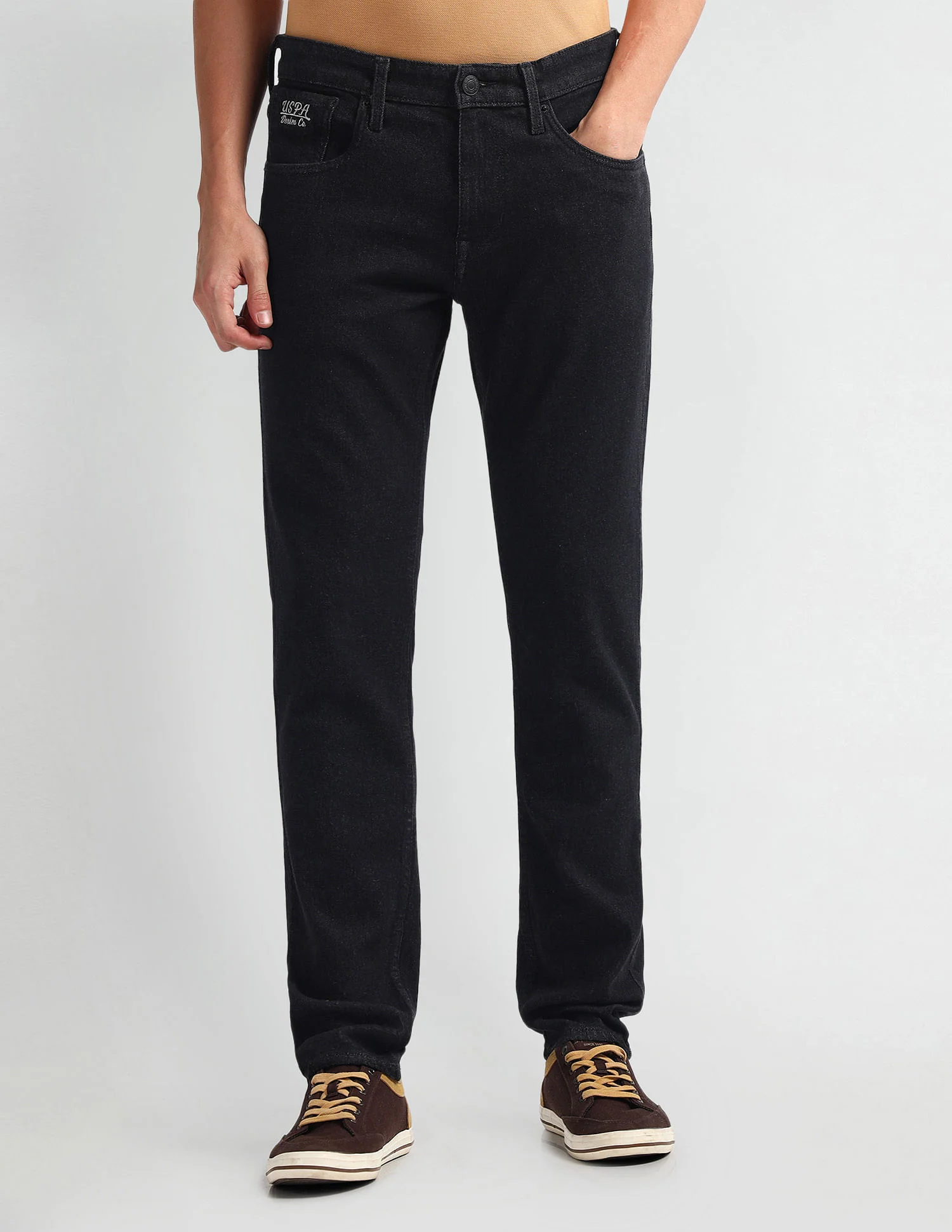 Brandon Slim Tapered Fit Black Jeans