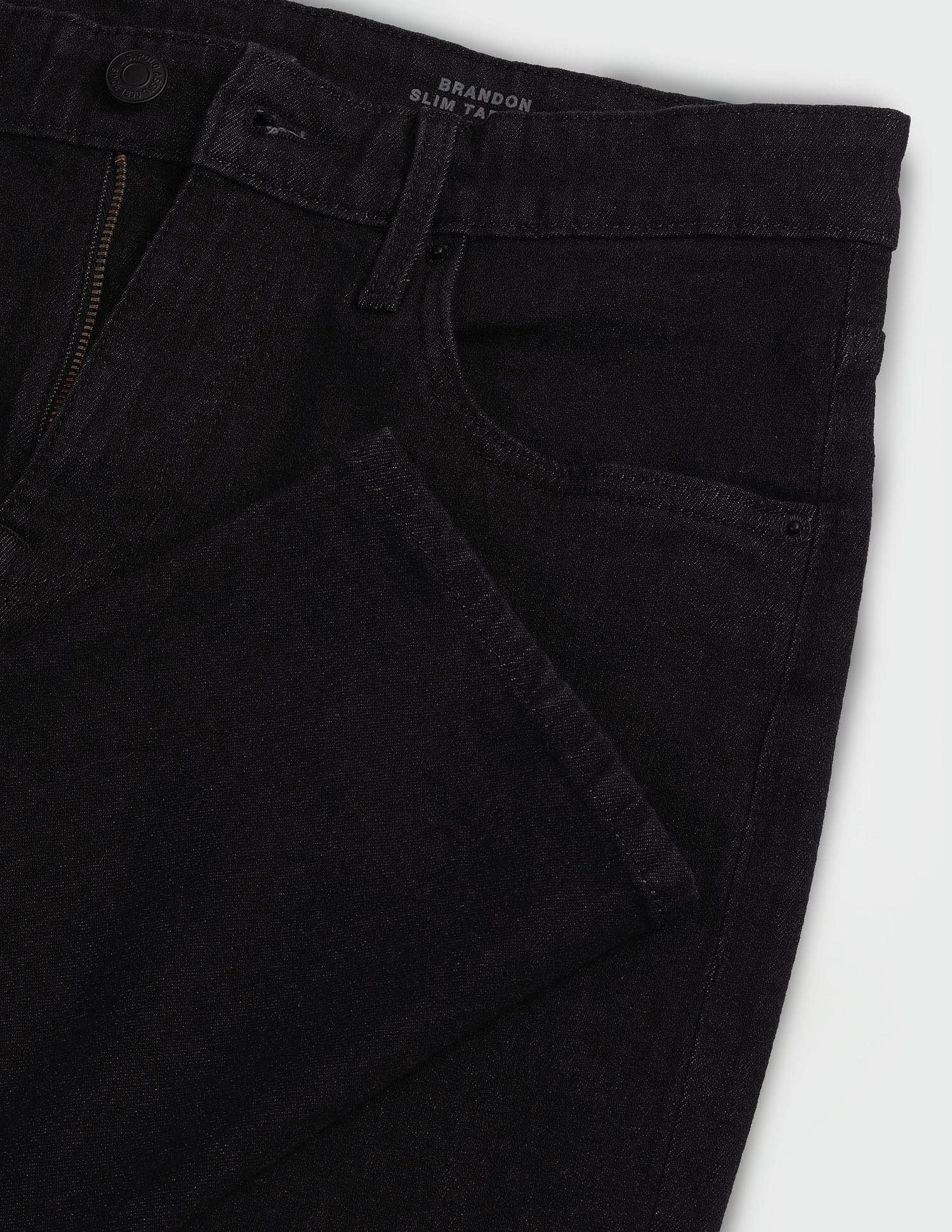 Brandon Slim Tapered Fit Black Jeans - Image 2