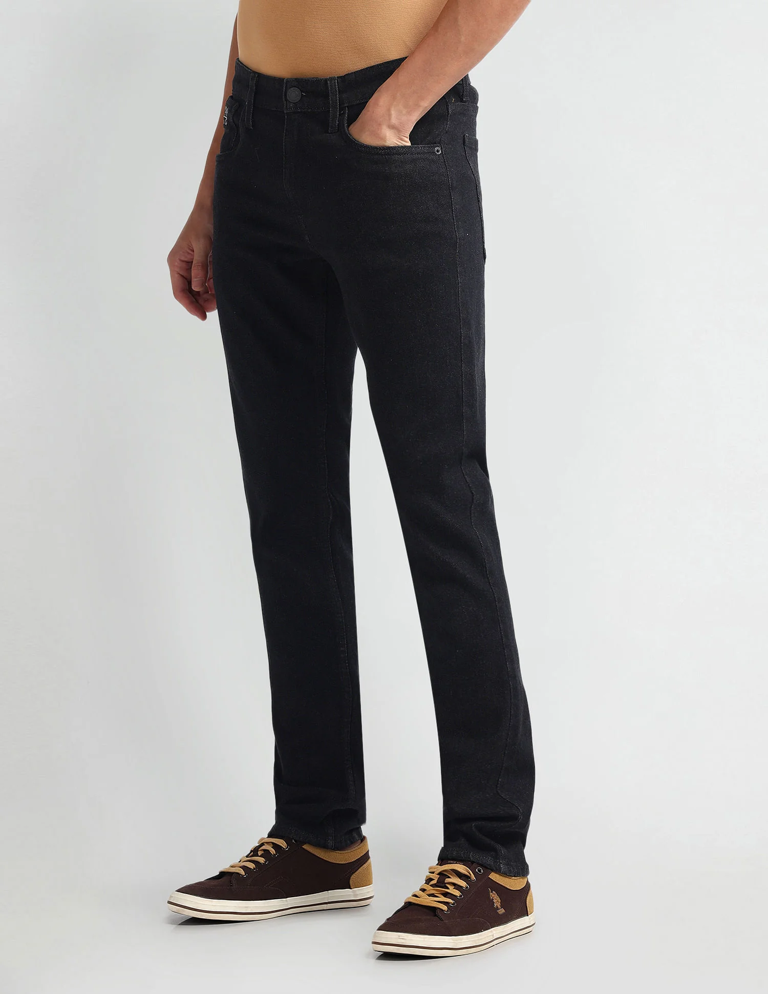 Brandon Slim Tapered Fit Black Jeans - Image 4