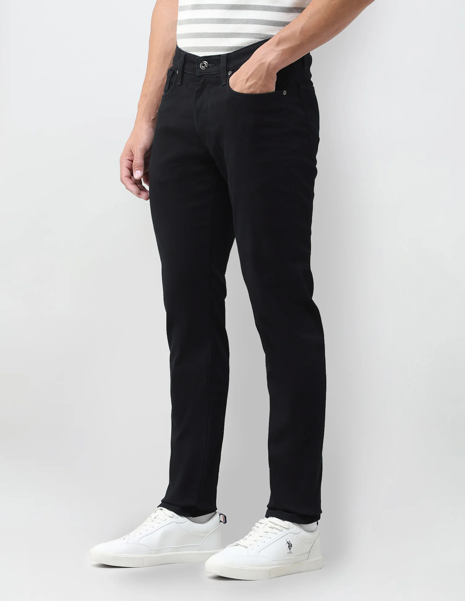 Brandon Slim Tapered Fit Black Jeans - Image 4
