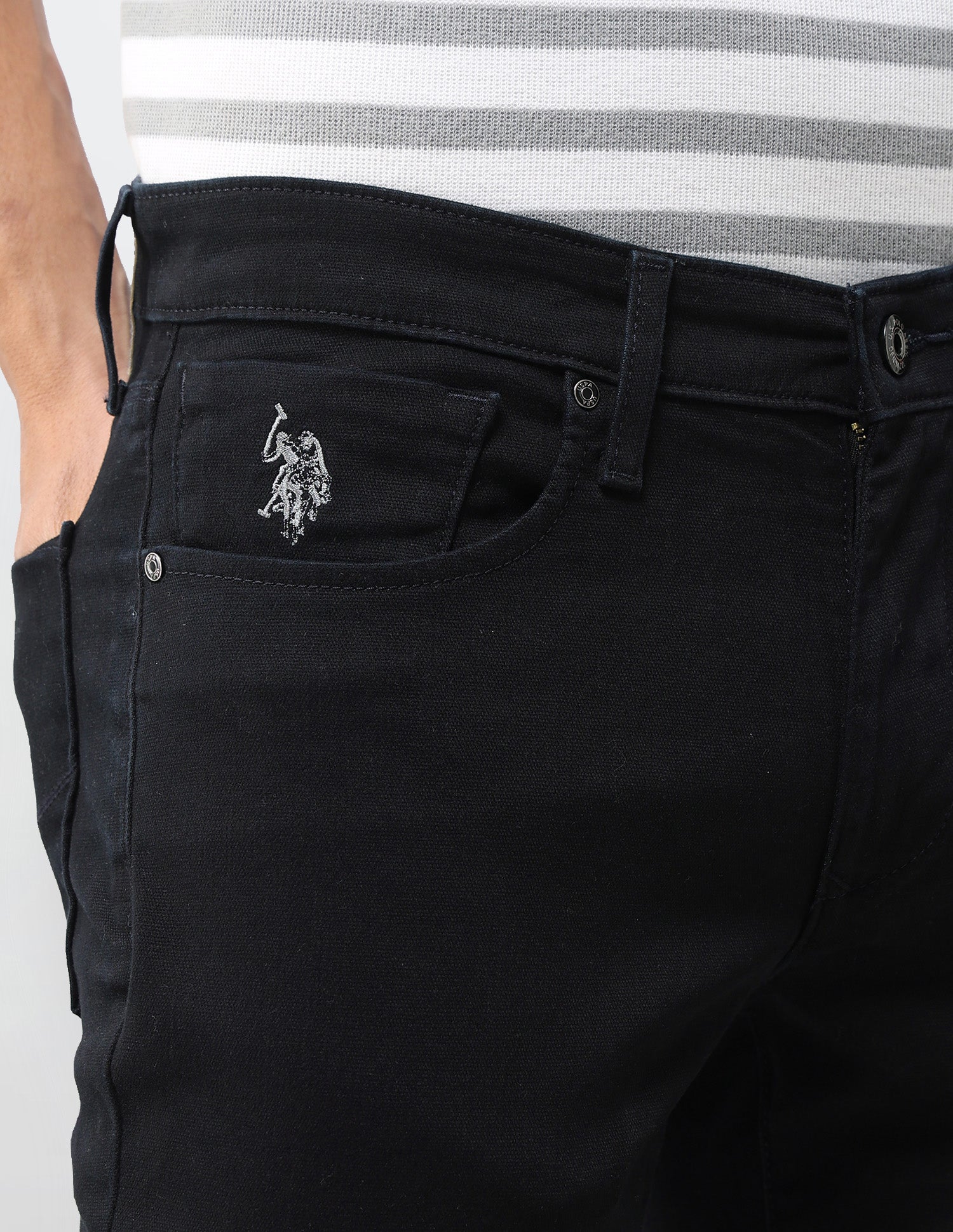 Brandon Slim Tapered Fit Black Jeans - Image 7