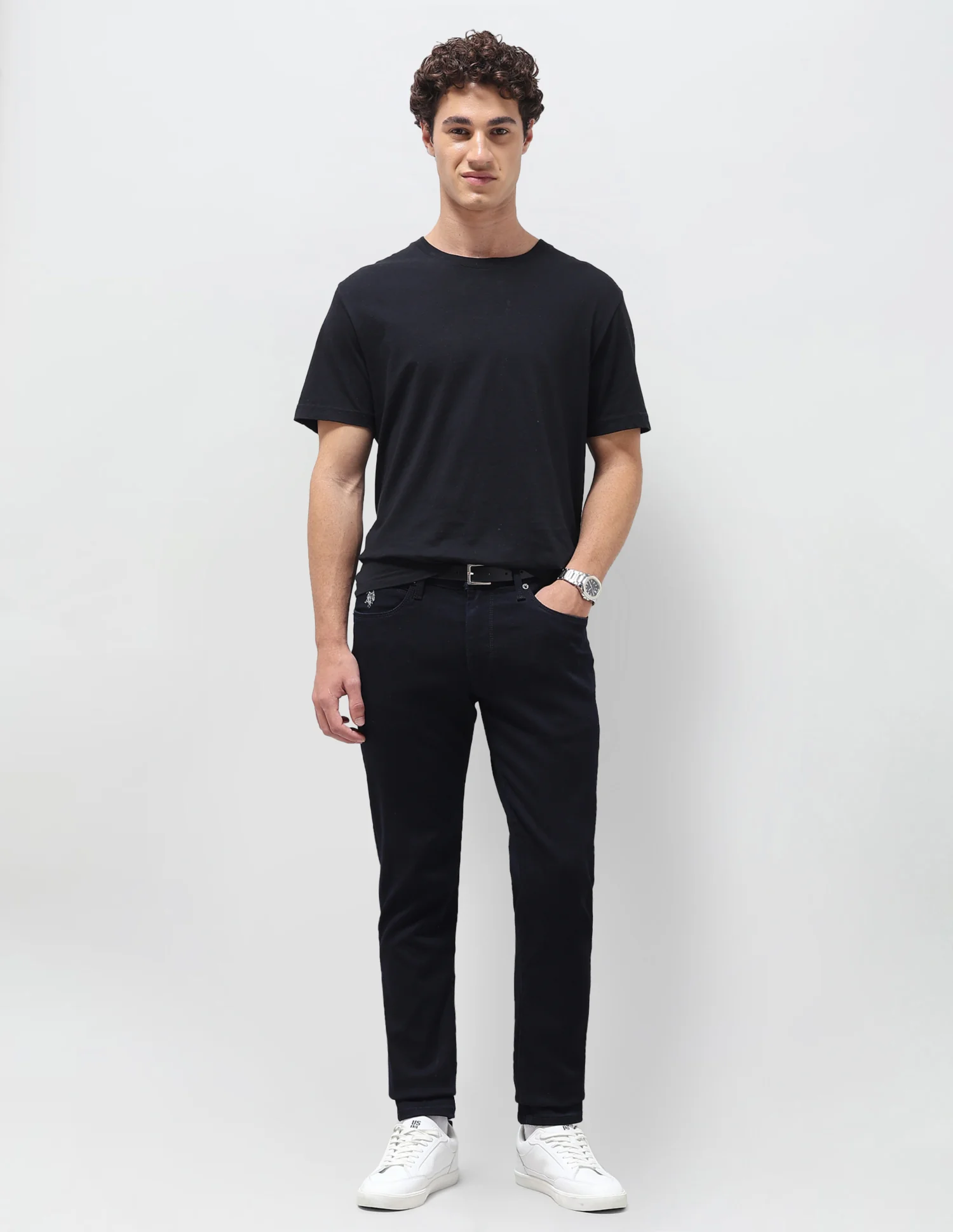 Brandon Slim Tapered Fit Black Jeans - Image 3