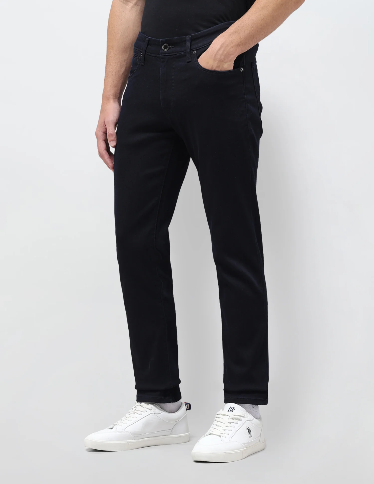 Brandon Slim Tapered Fit Black Jeans - Image 4