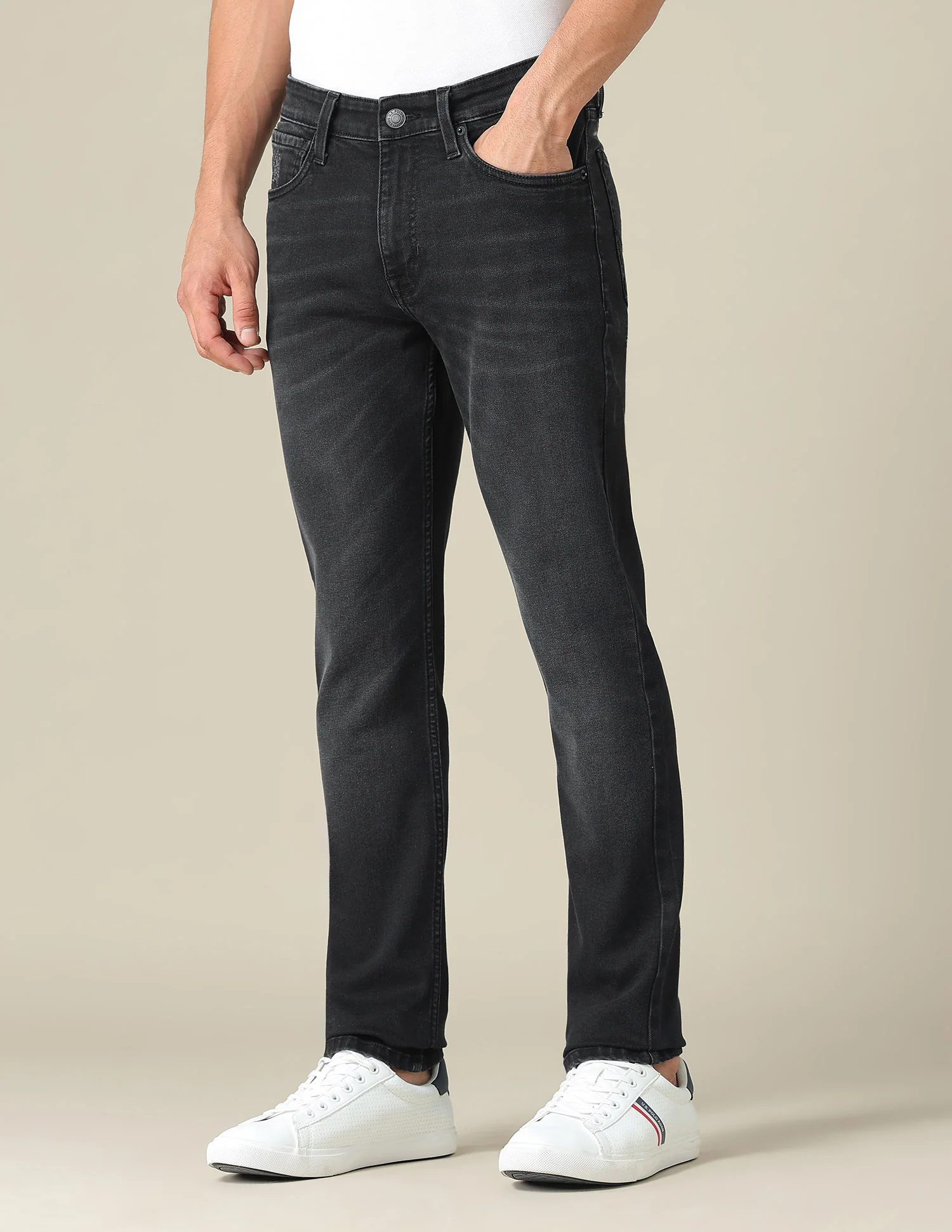 Brandon Slim Tapered Fit Black Jeans - Image 4