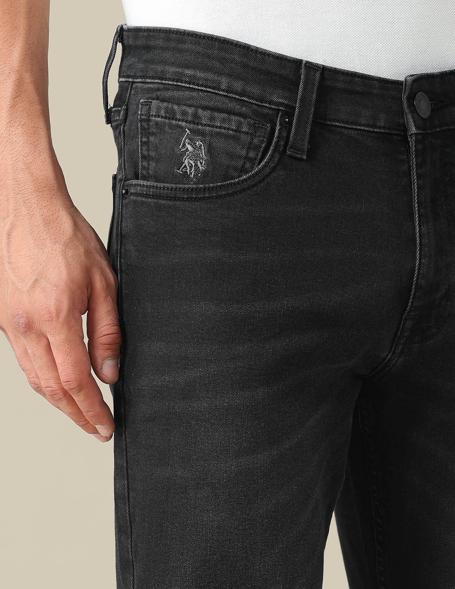 Brandon Slim Tapered Fit Black Jeans - Image 7