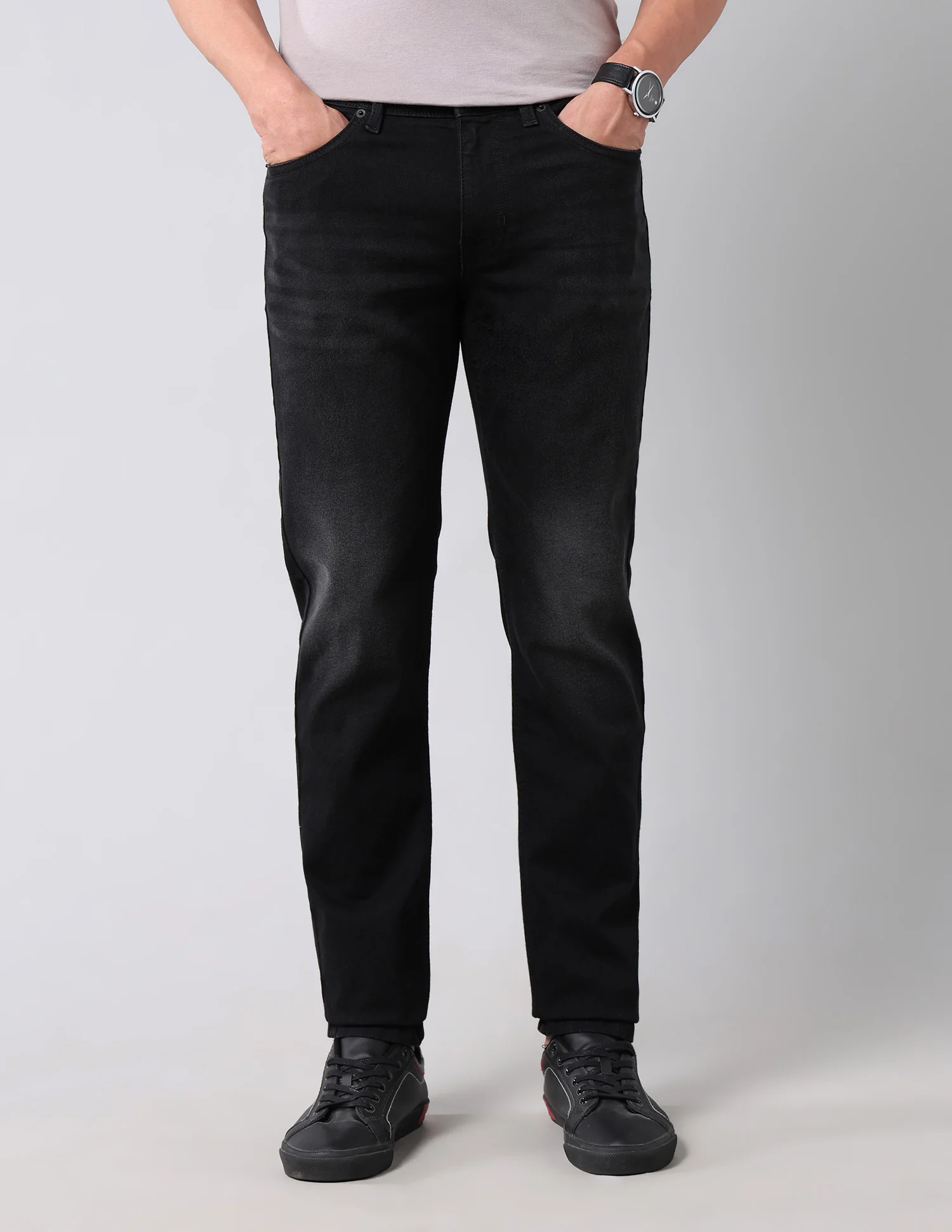 Brandon Slim Tapered Fit Black Jeans