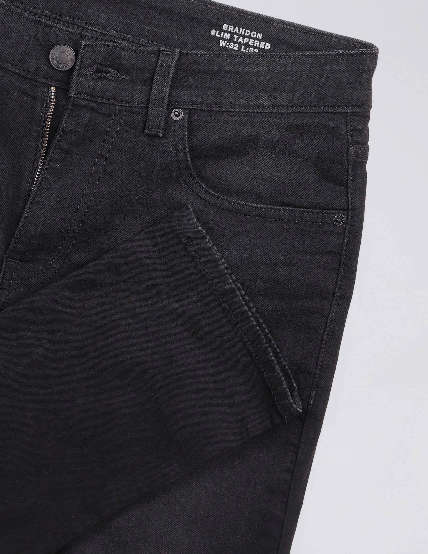Brandon Slim Tapered Fit Black Jeans - Image 2
