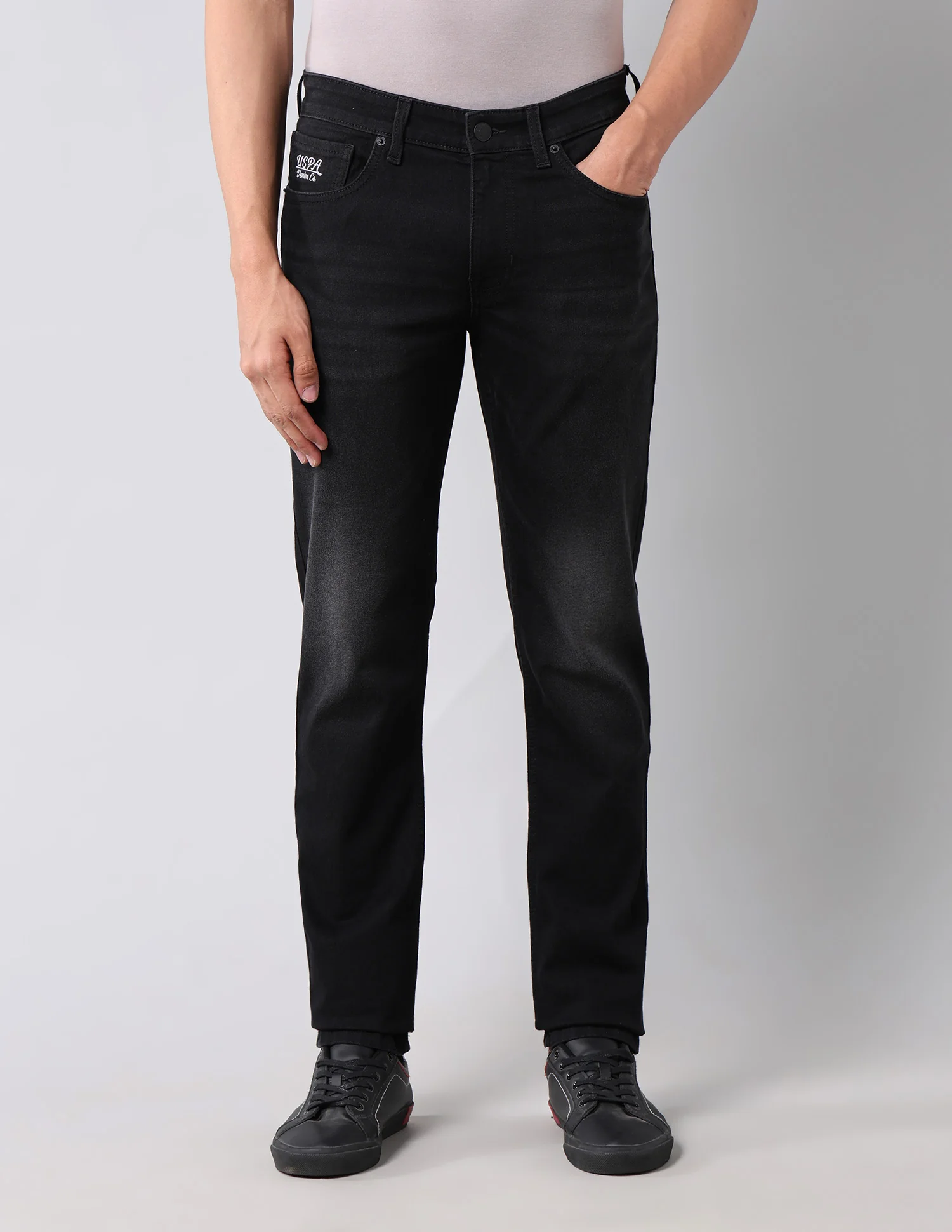 Brandon Slim Tapered Fit Black Jeans - Image 6