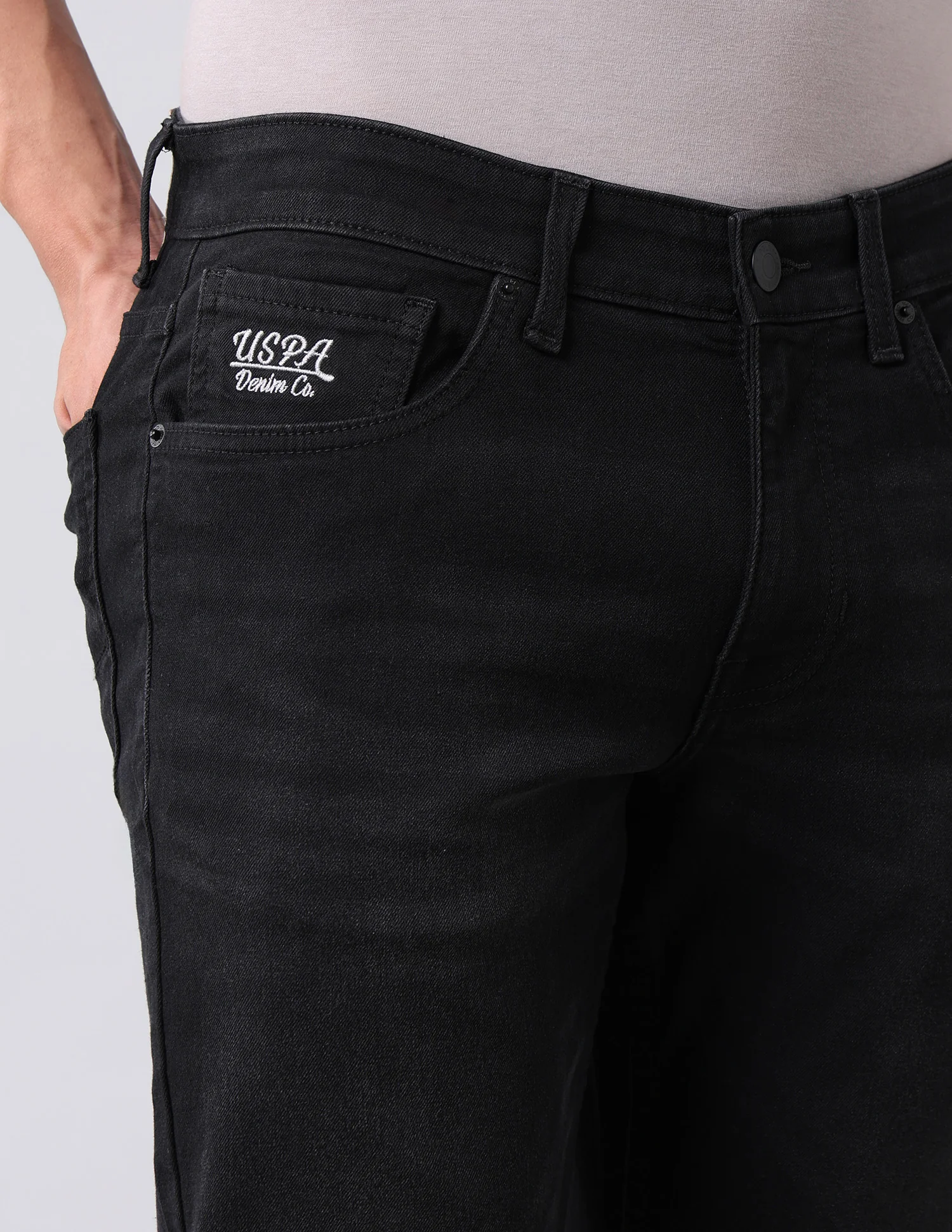 Brandon Slim Tapered Fit Black Jeans - Image 7