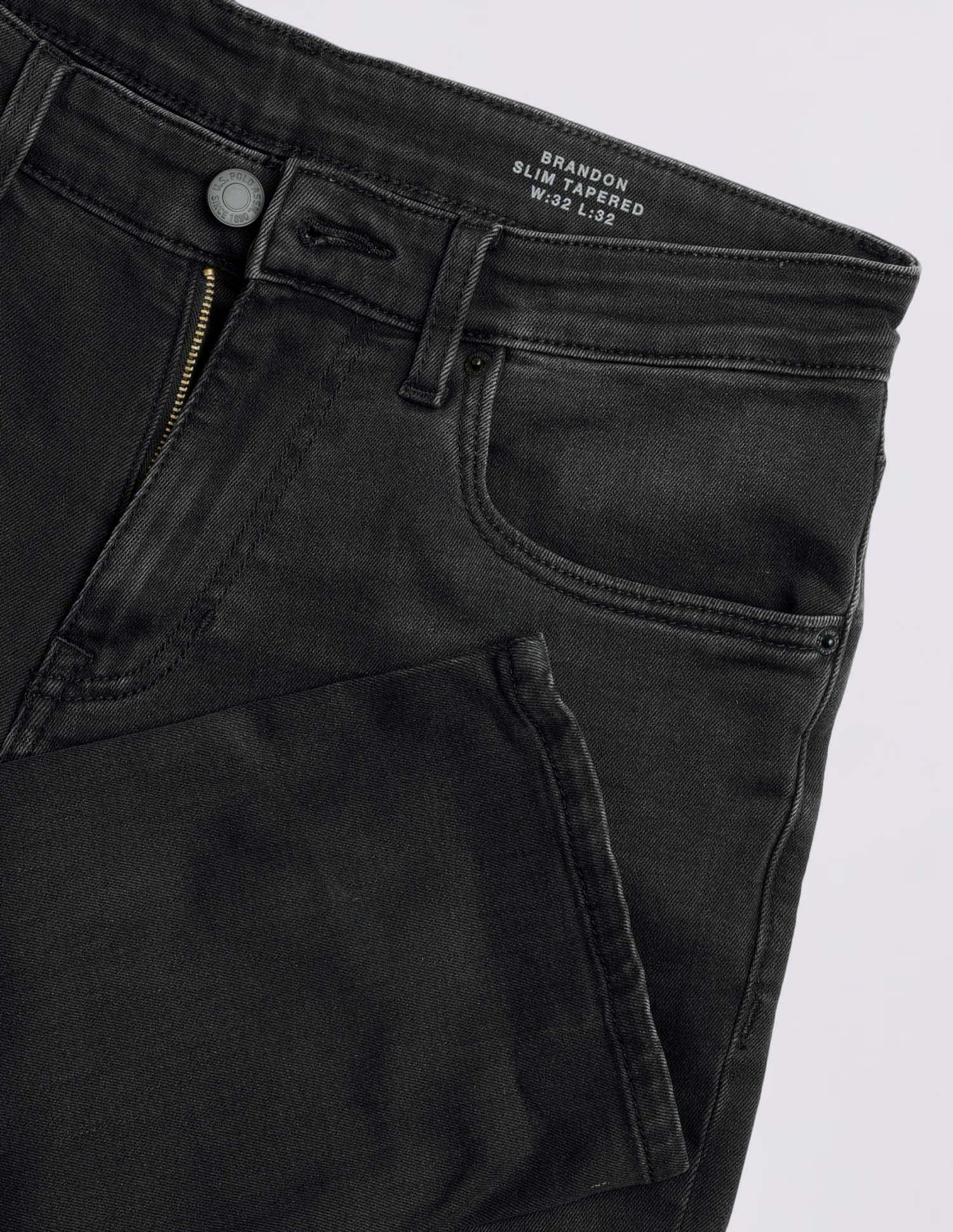 Brandon Slim Tapered Fit Black Jeans - Image 2