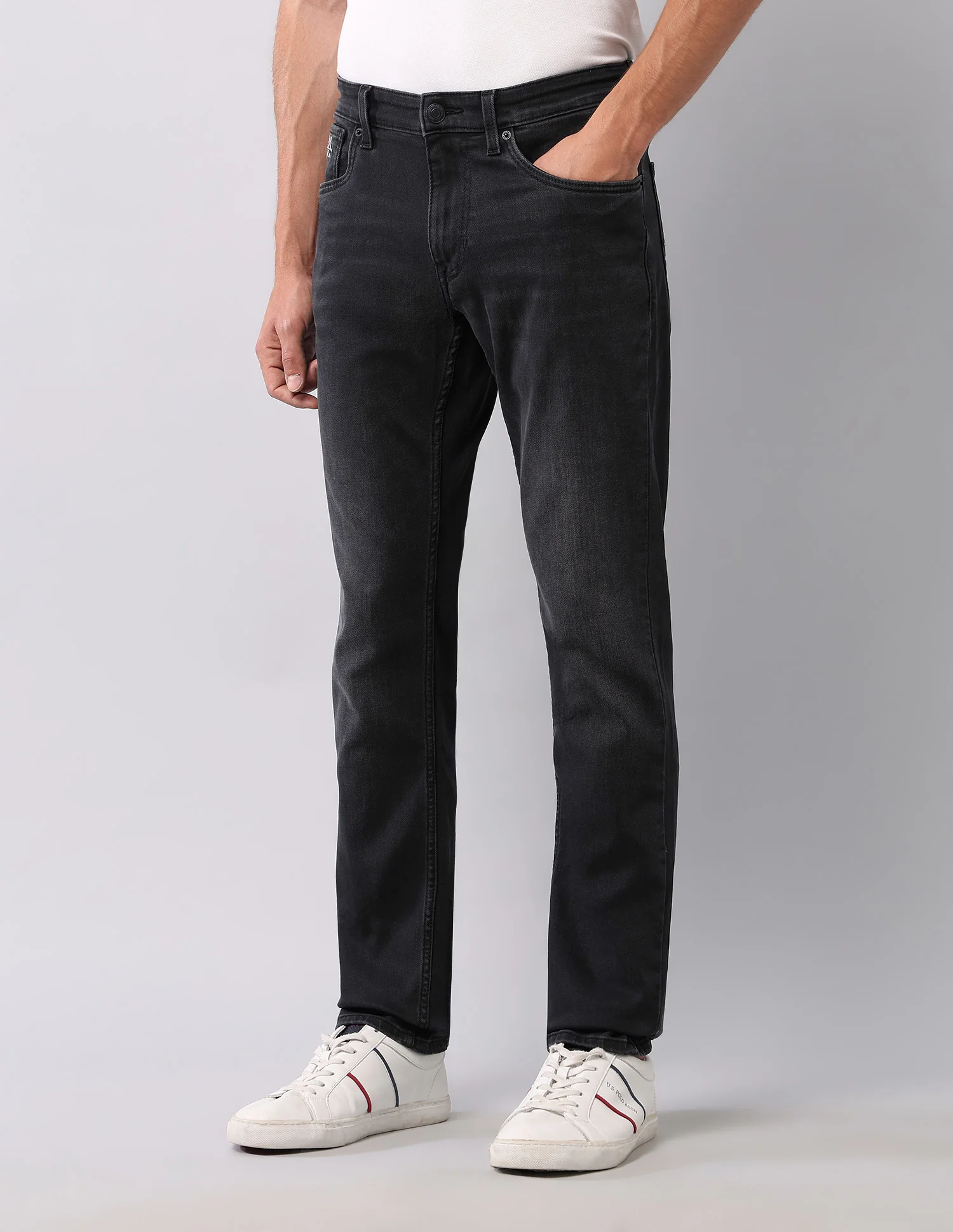 Brandon Slim Tapered Fit Black Jeans - Image 4