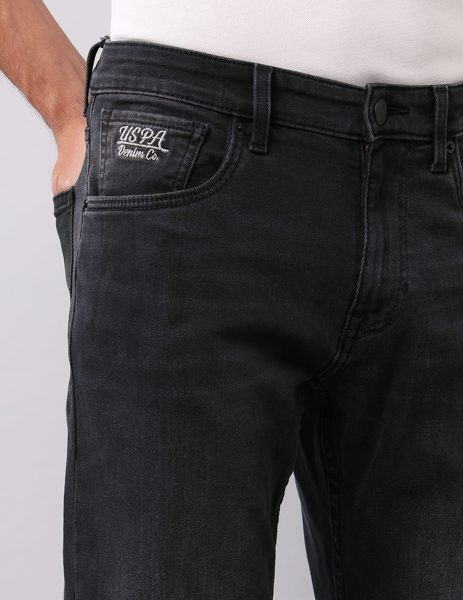Brandon Slim Tapered Fit Black Jeans - Image 7