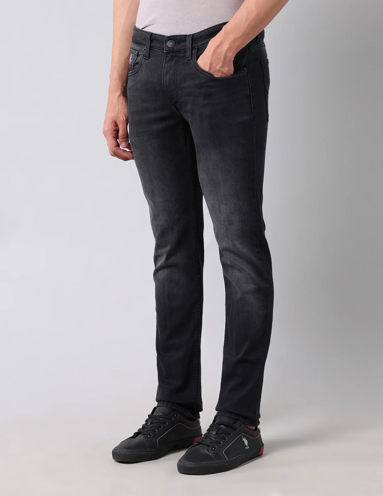 Brandon Slim Tapered Fit Black Jeans - Image 4
