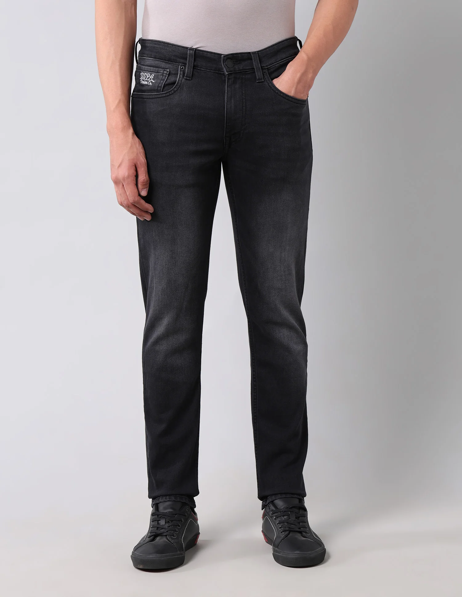 Brandon Slim Tapered Fit Black Jeans - Image 6