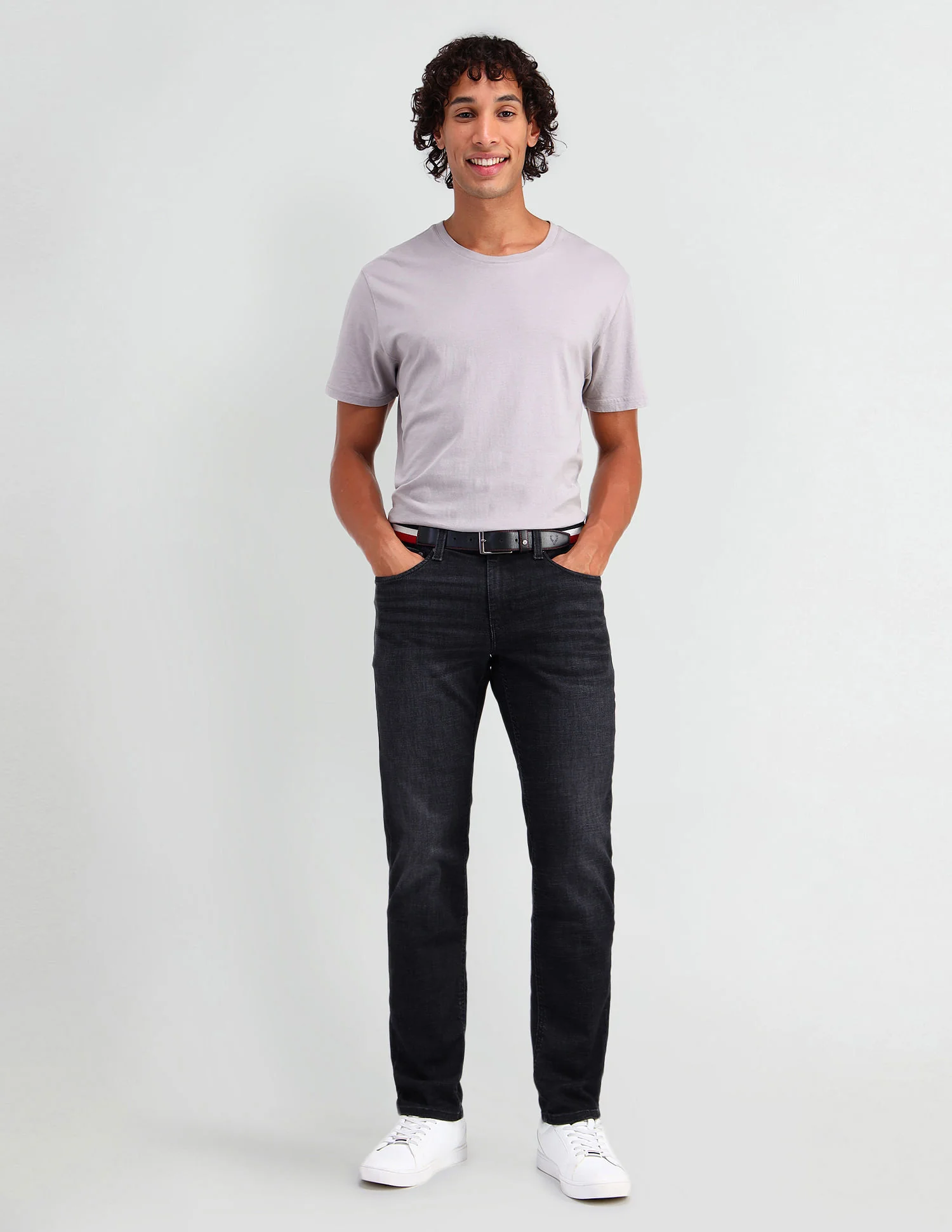 Brandon Slim Tapered Fit Black Jeans - Image 3