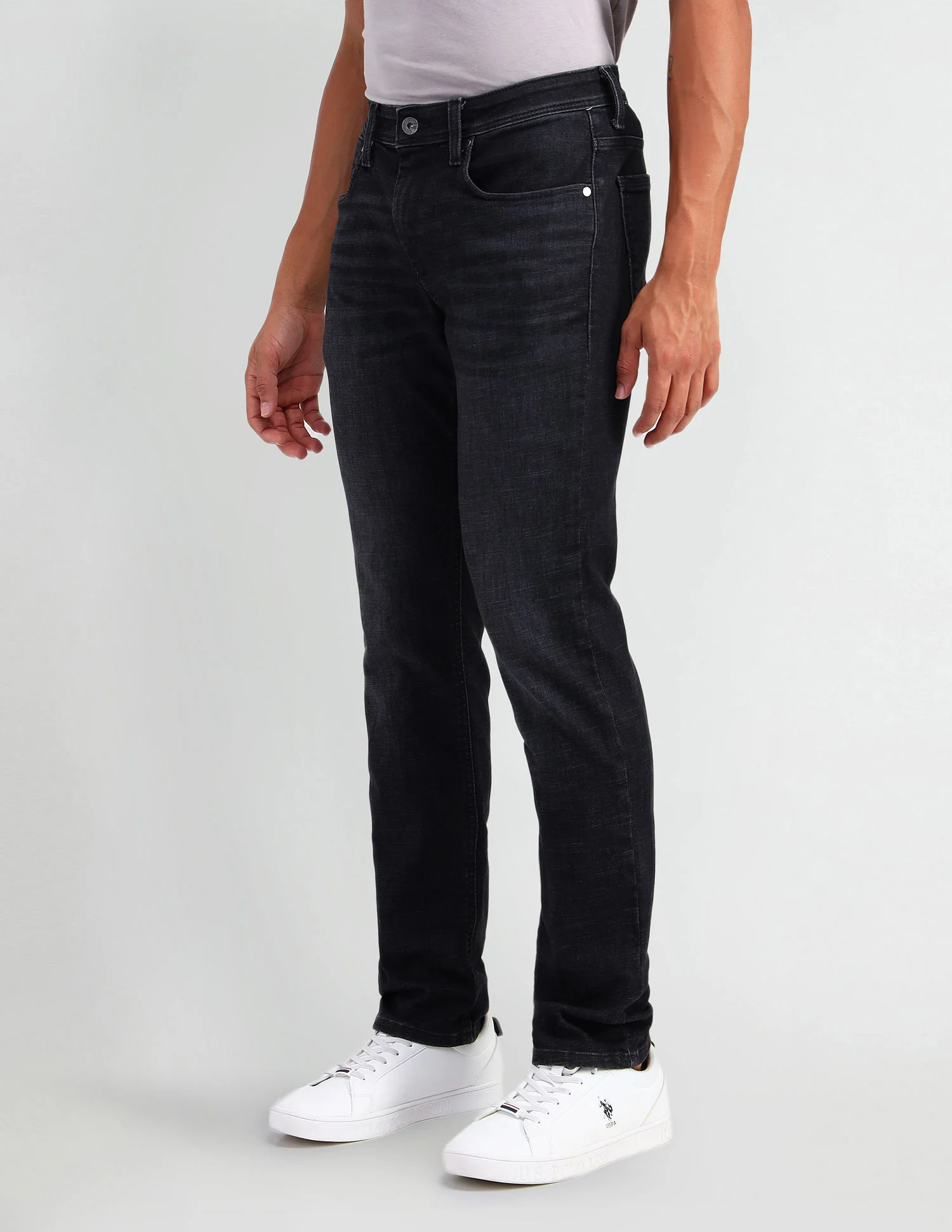 Brandon Slim Tapered Fit Black Jeans - Image 4