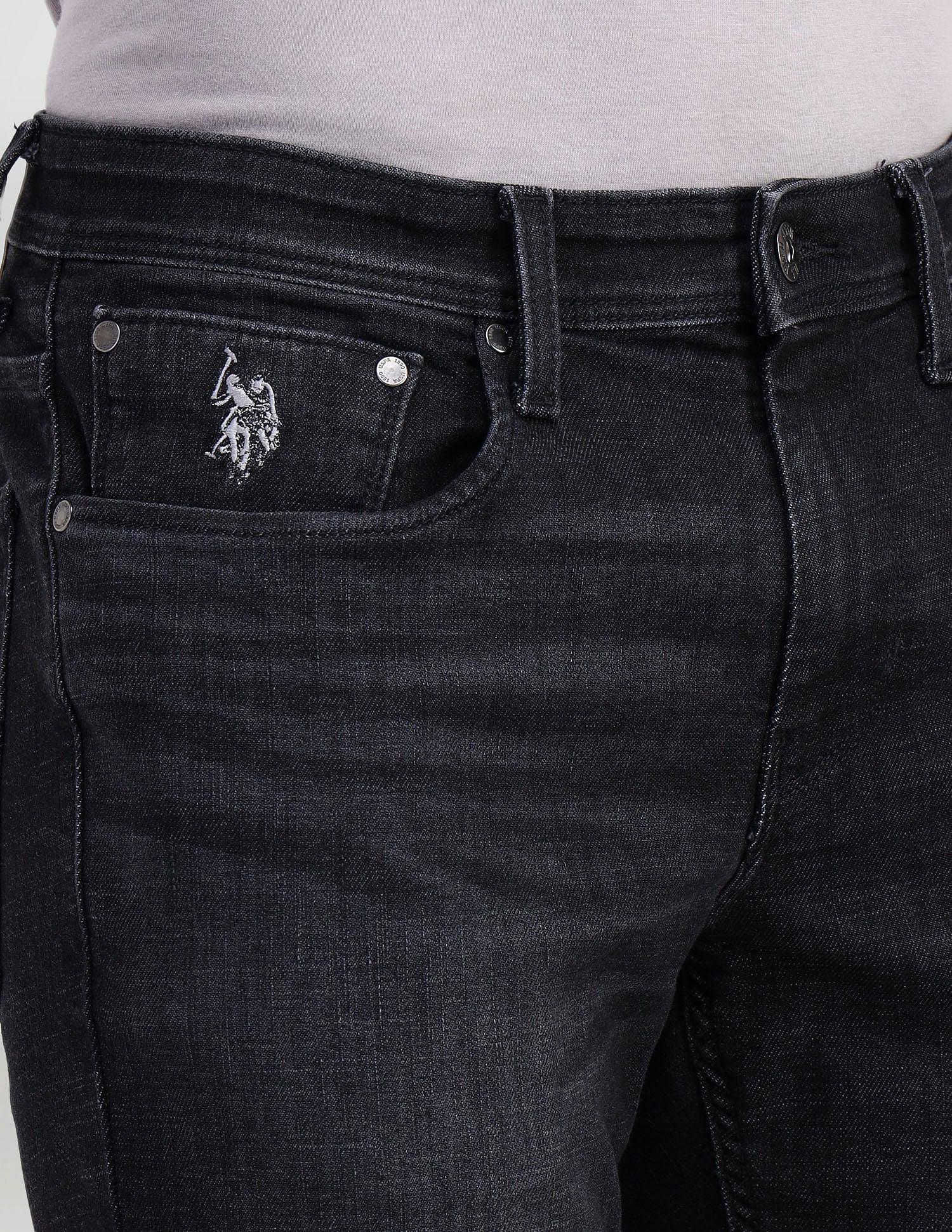 Brandon Slim Tapered Fit Black Jeans - Image 8