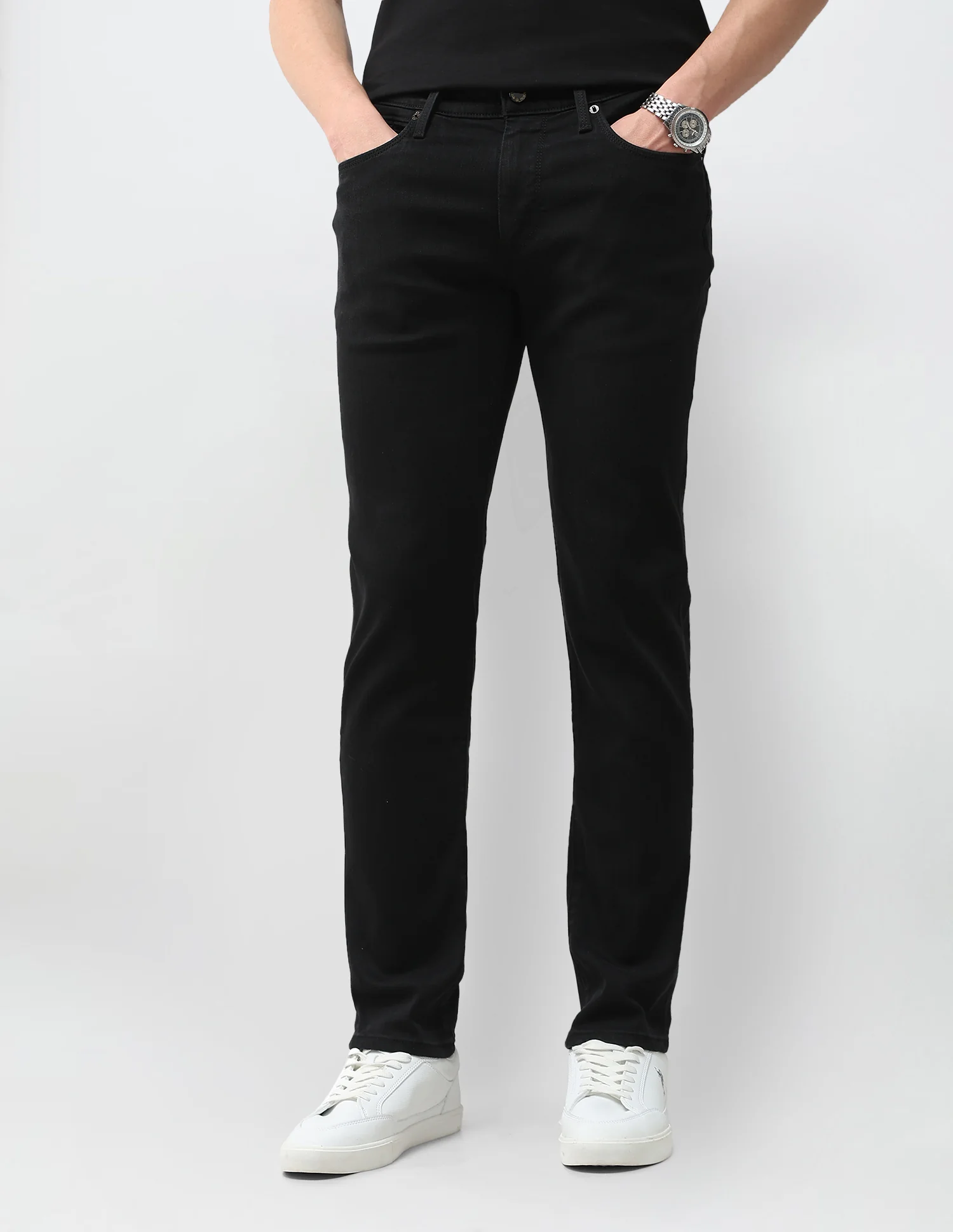Brandon Slim Tapered Fit Black Jeans