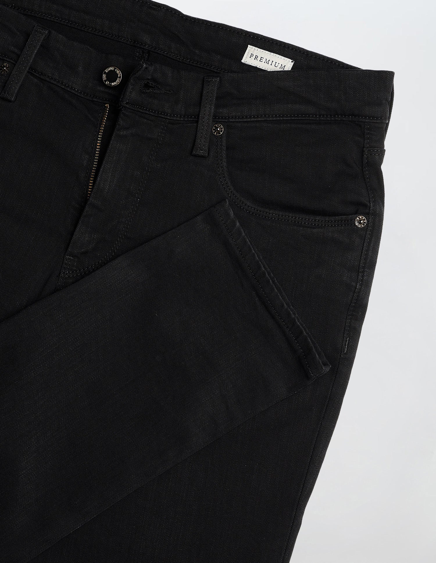 Brandon Slim Tapered Fit Black Jeans - Image 2