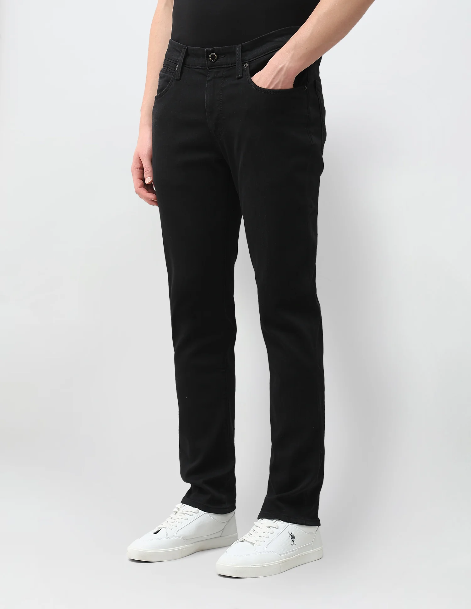 Brandon Slim Tapered Fit Black Jeans - Image 4