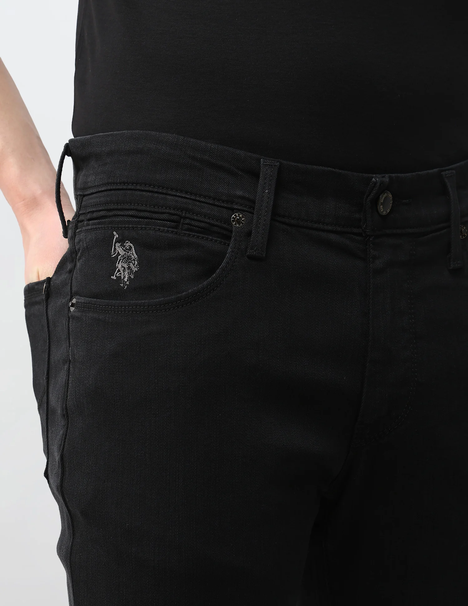 Brandon Slim Tapered Fit Black Jeans - Image 7