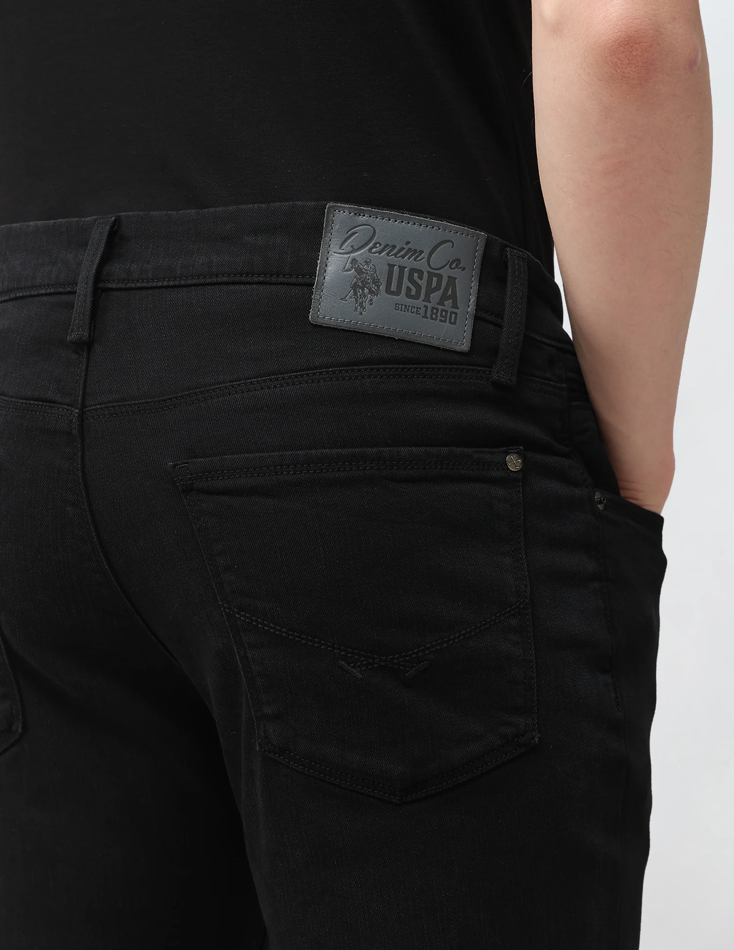 Brandon Slim Tapered Fit Black Jeans - Image 8