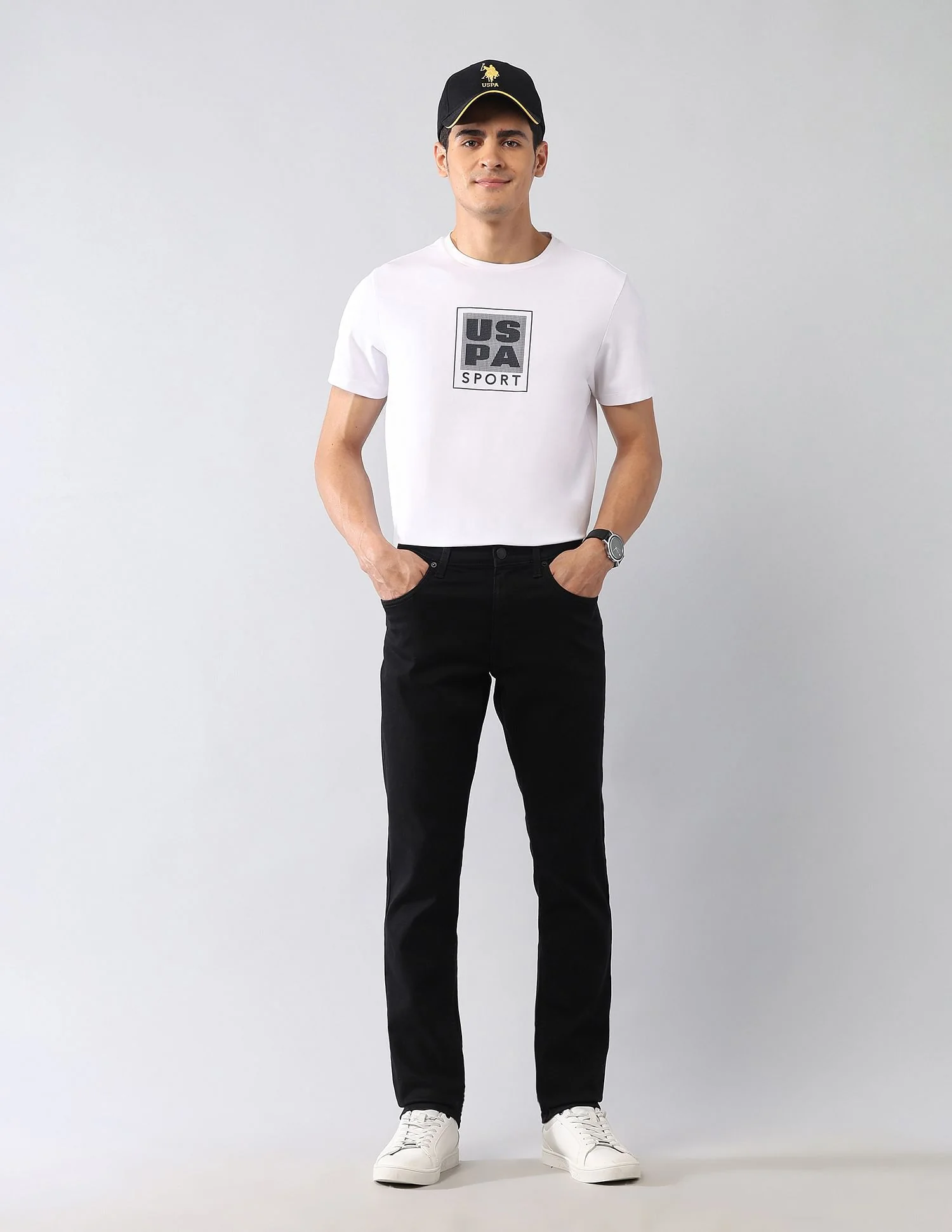 Brandon Slim Tapered Fit Black Jeans - Image 3