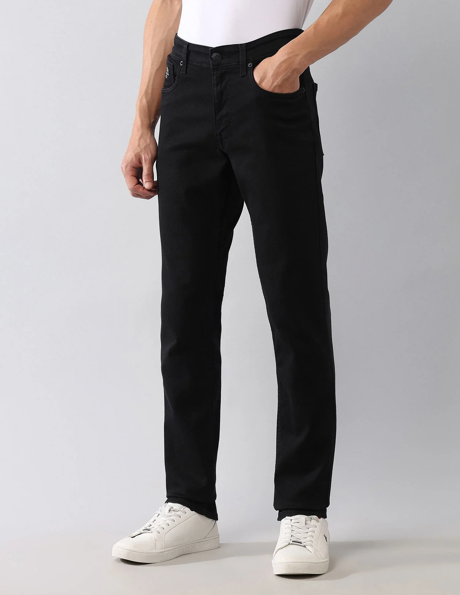 Brandon Slim Tapered Fit Black Jeans - Image 4