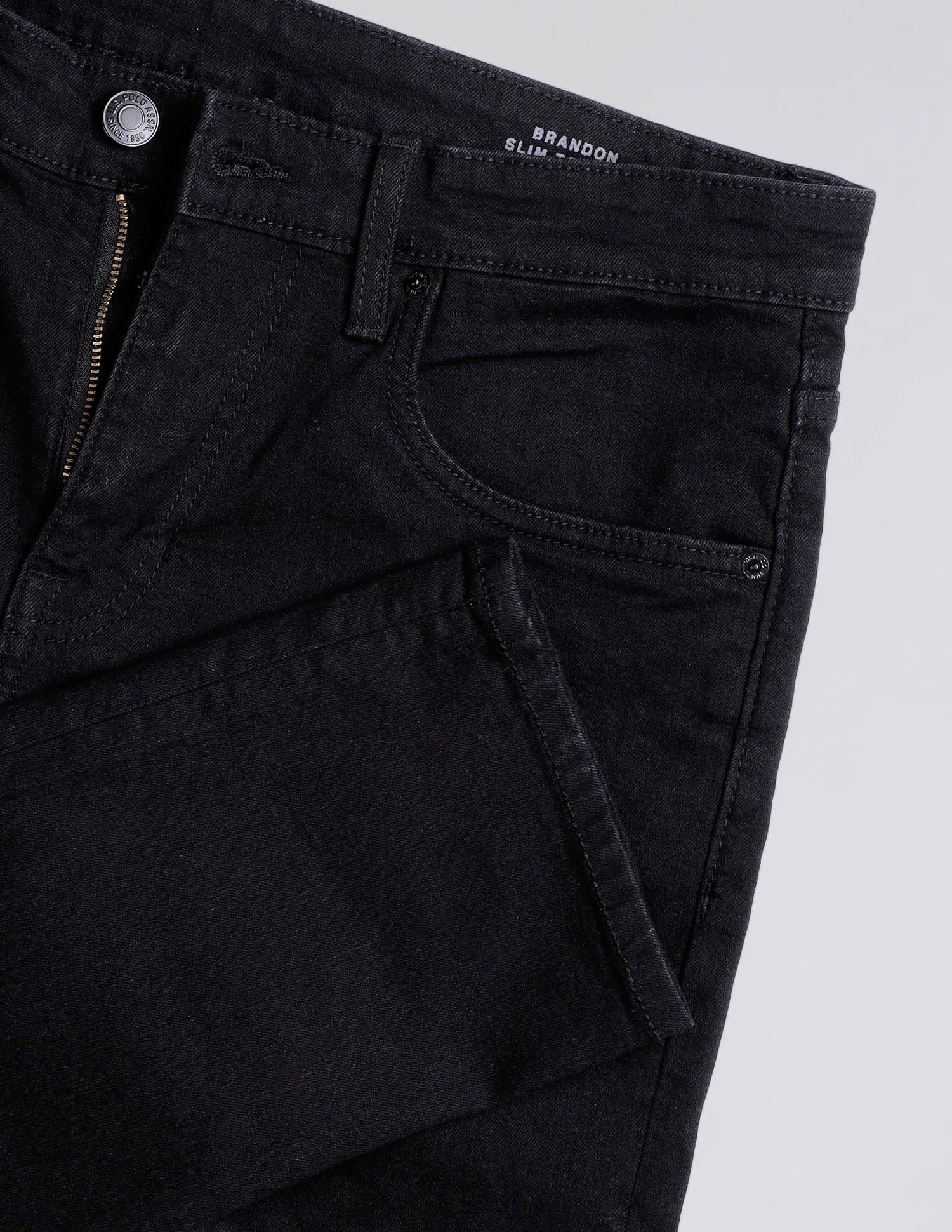 Brandon Slim Tapered Fit Black Jeans - Image 2