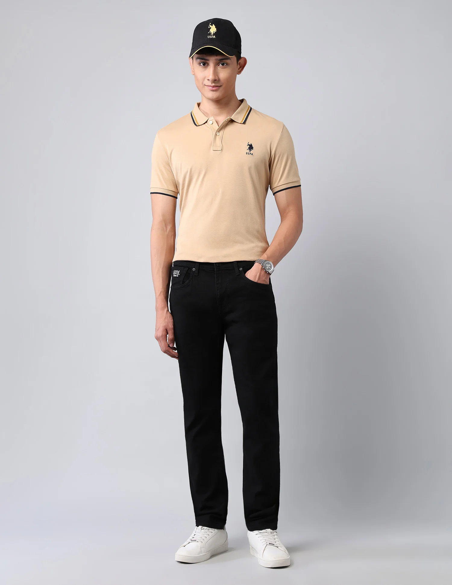 Brandon Slim Tapered Fit Black Jeans - Image 3