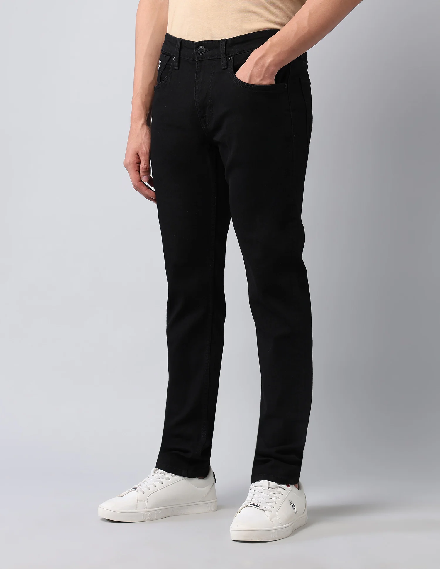 Brandon Slim Tapered Fit Black Jeans - Image 4