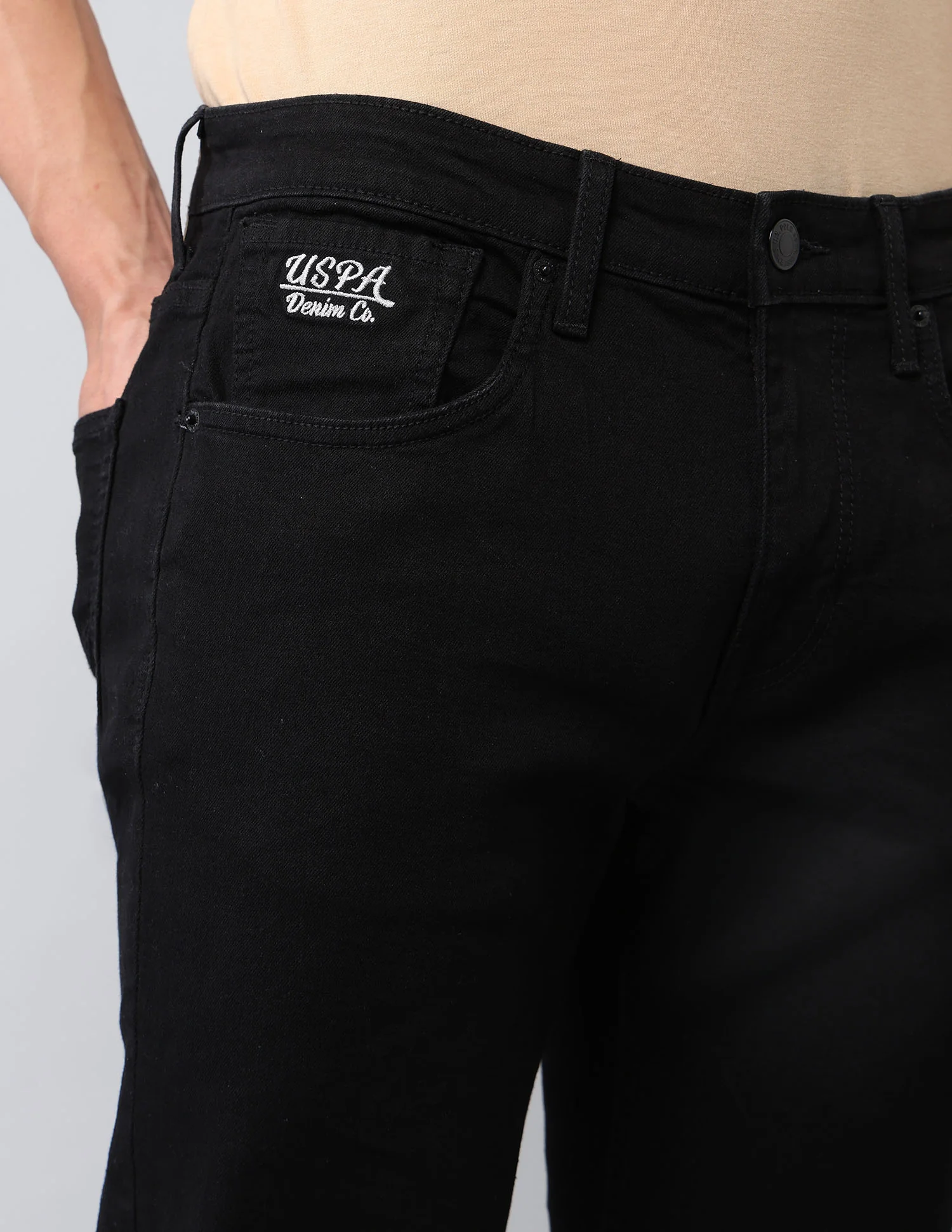 Brandon Slim Tapered Fit Black Jeans - Image 7