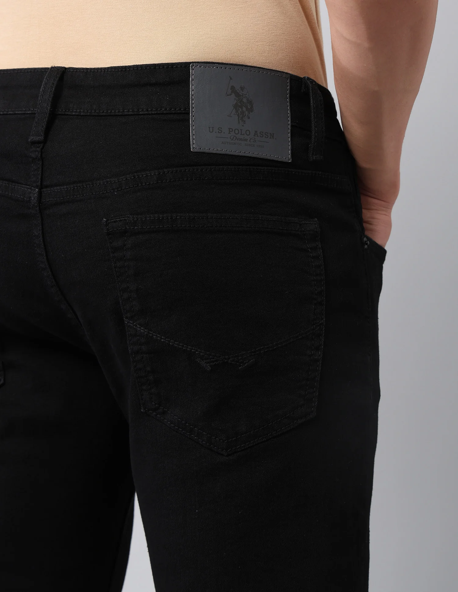 Brandon Slim Tapered Fit Black Jeans - Image 8