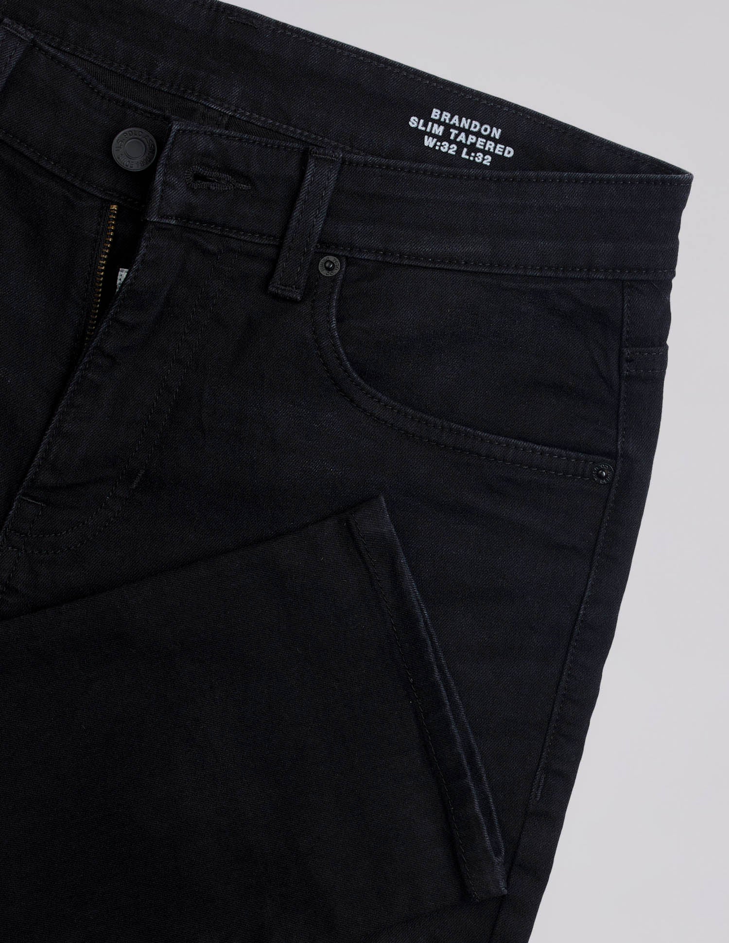 Brandon Slim Tapered Fit Black Jeans - Image 2