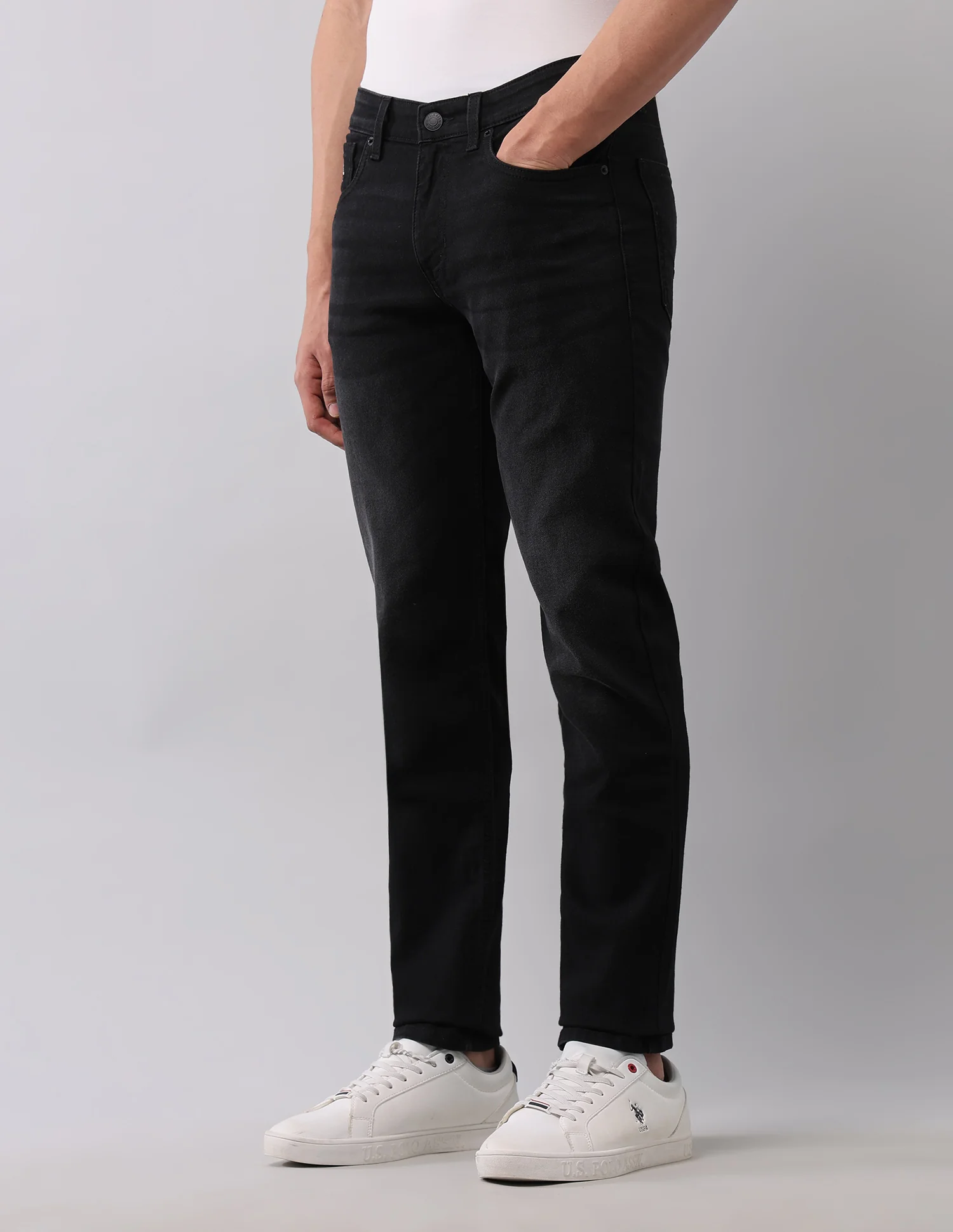 Brandon Slim Tapered Fit Black Jeans - Image 4