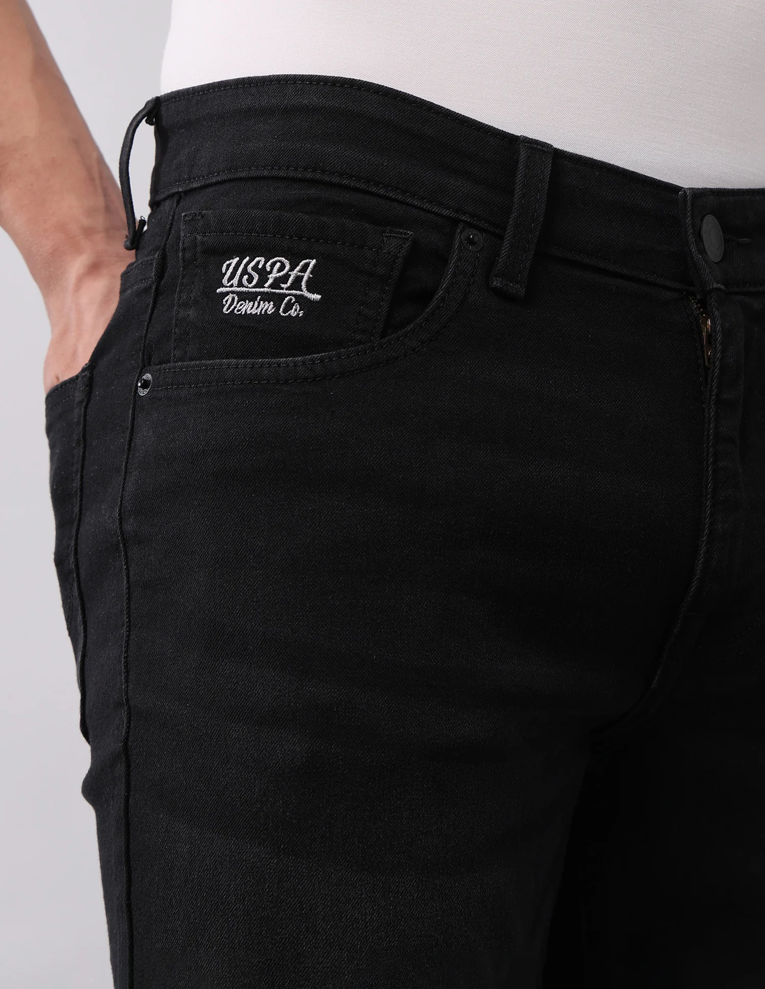 Brandon Slim Tapered Fit Black Jeans - Image 7