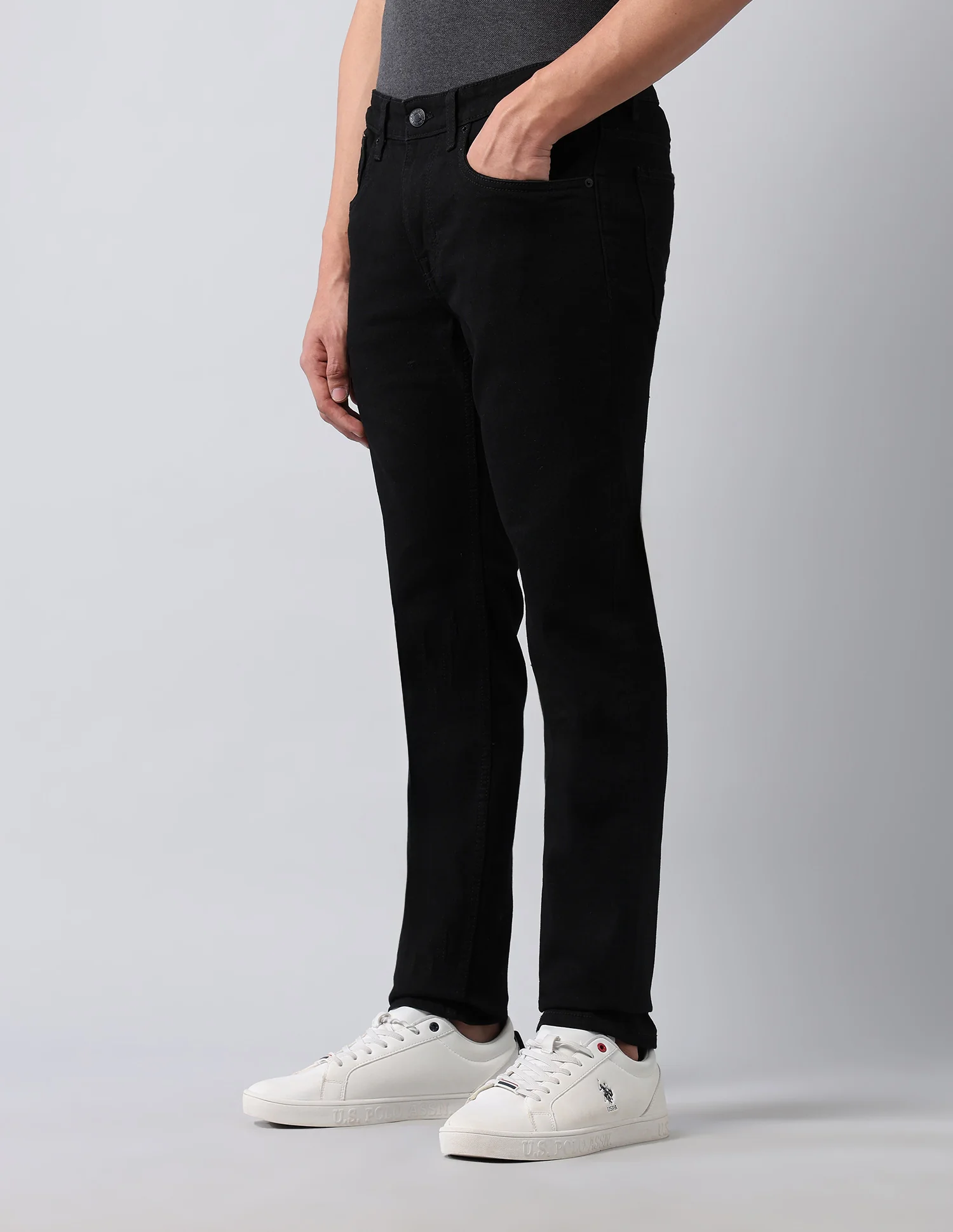 Brandon Slim Tapered Fit Black Jeans - Image 4