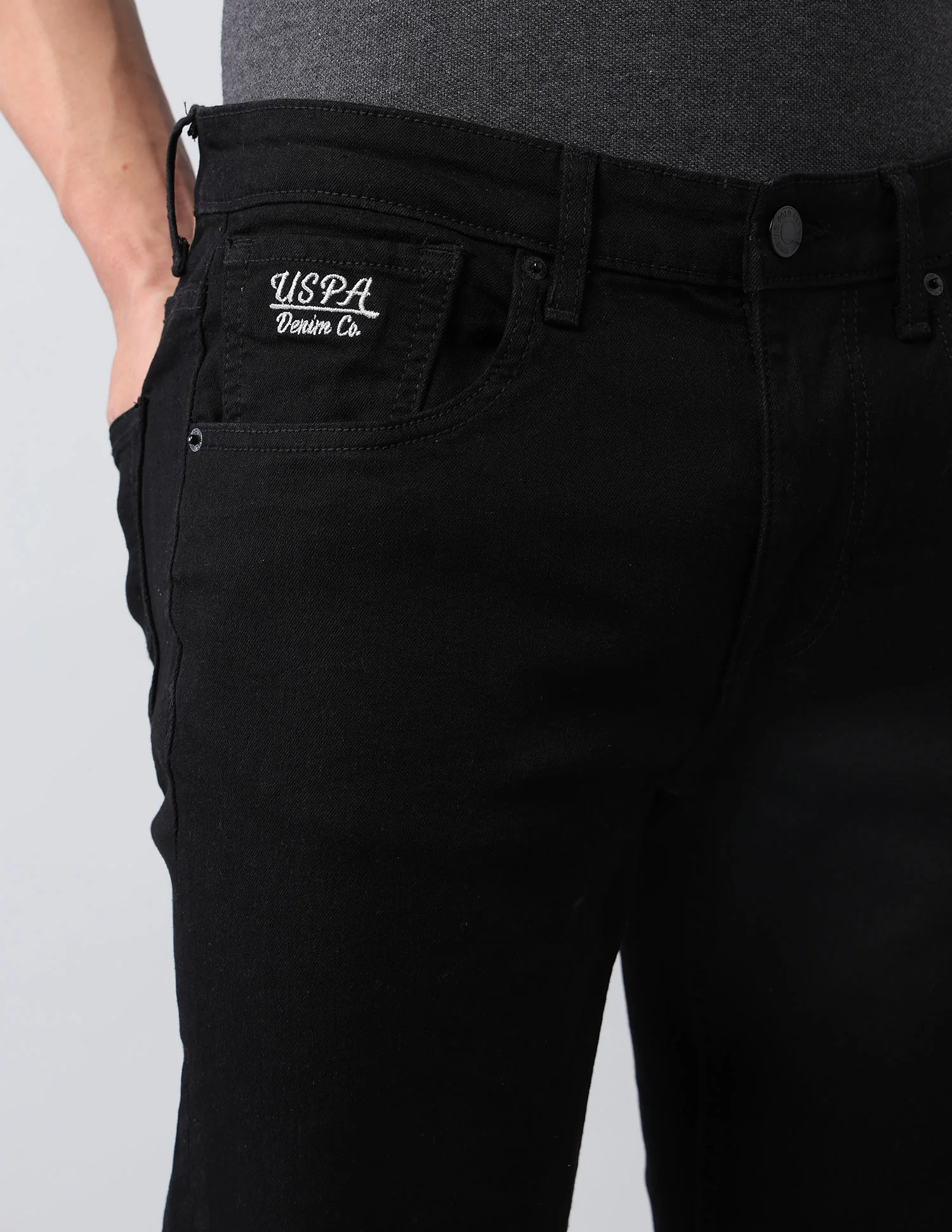 Brandon Slim Tapered Fit Black Jeans - Image 7