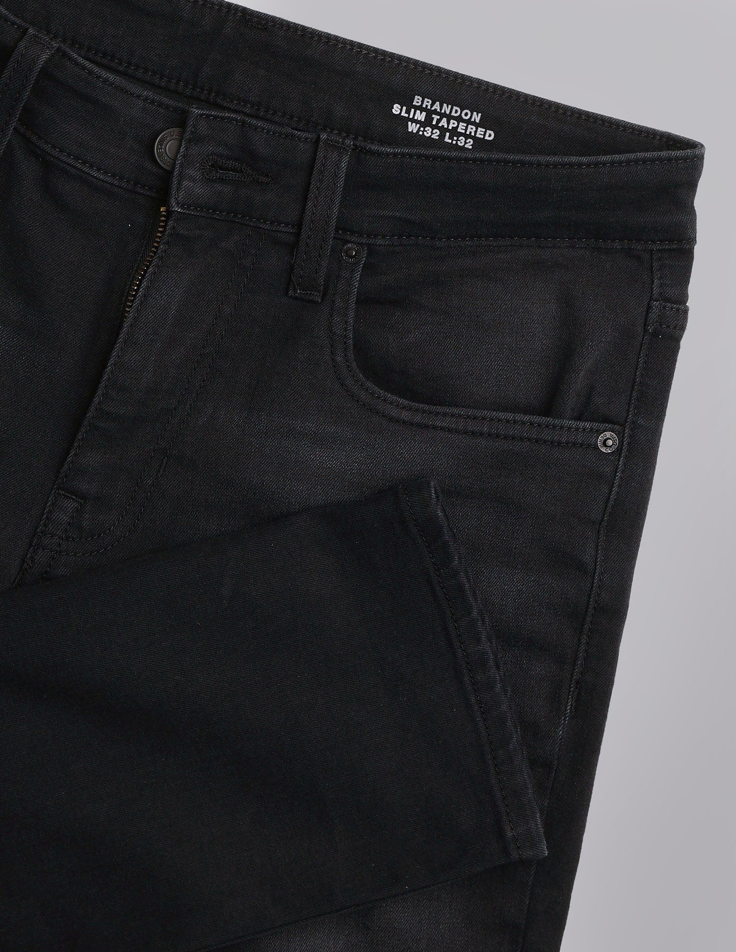 Brandon Slim Tapered Fit Black Jeans - Image 2