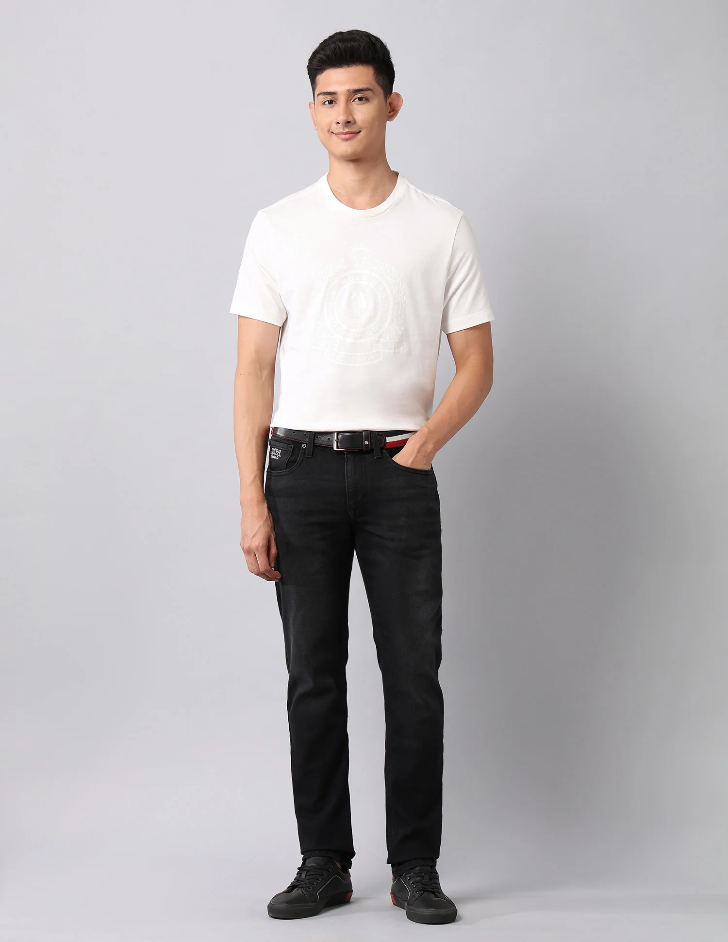 Brandon Slim Tapered Fit Black Jeans - Image 3