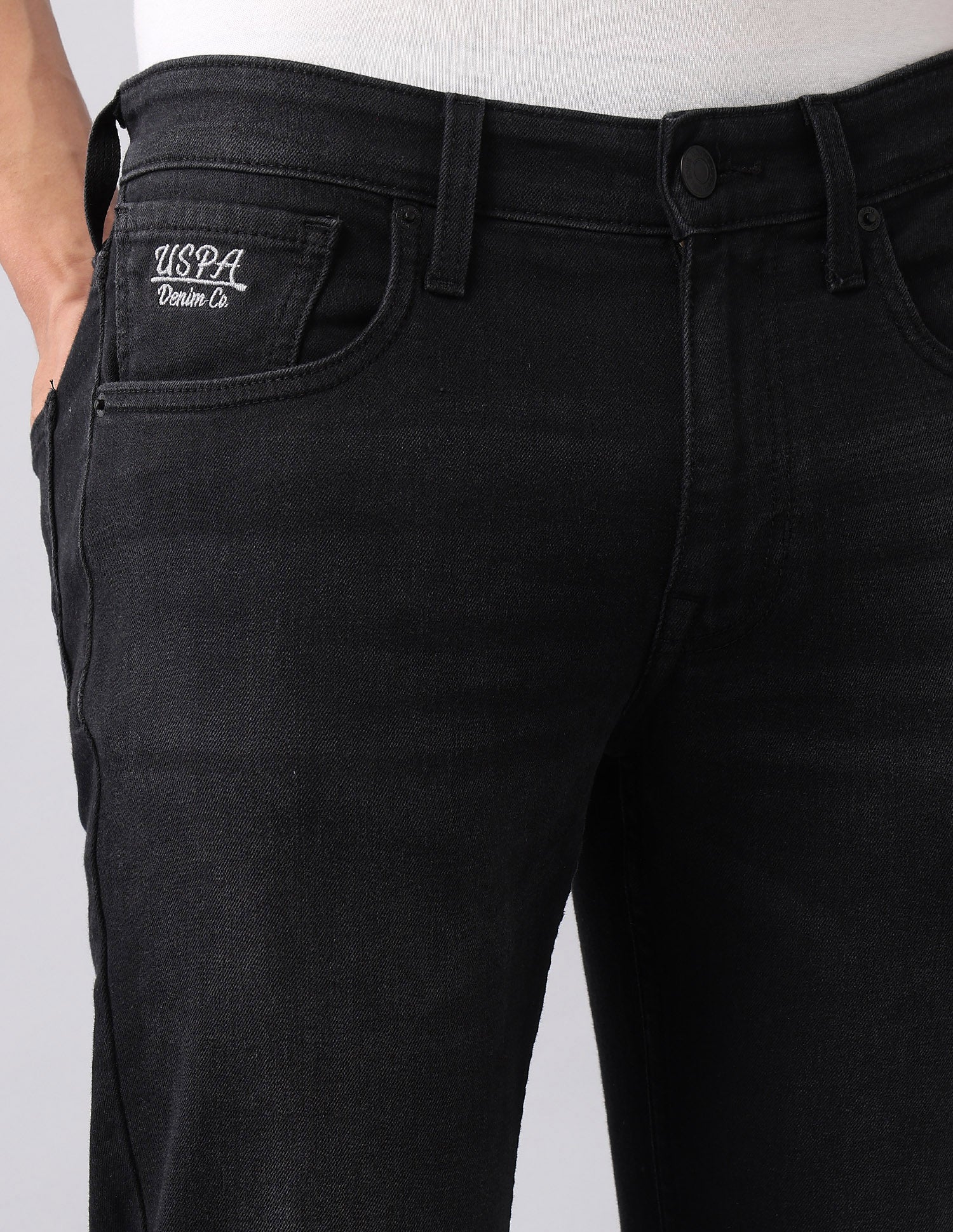 Brandon Slim Tapered Fit Black Jeans - Image 7