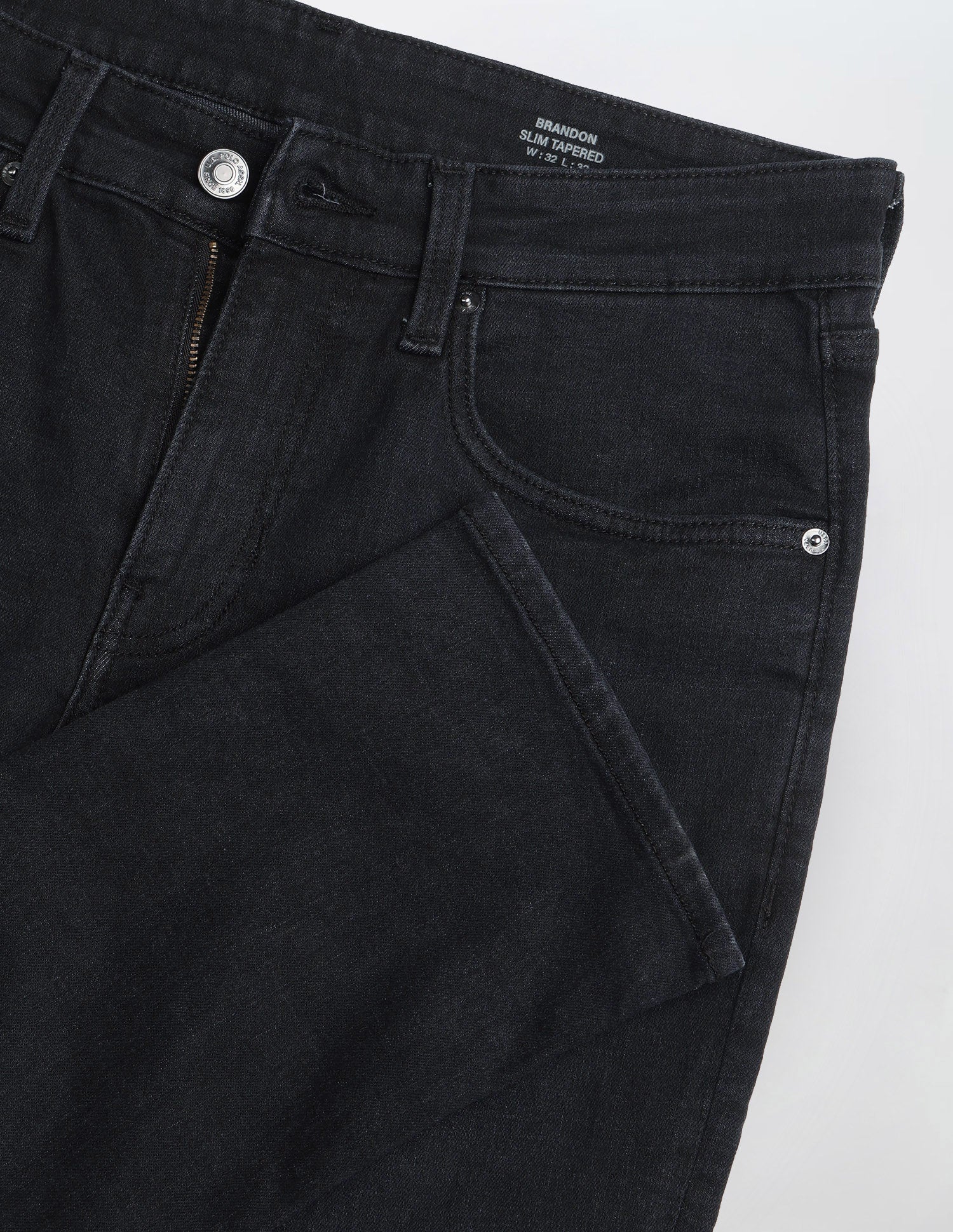 Brandon Slim Tapered Fit Black Jeans - Image 2