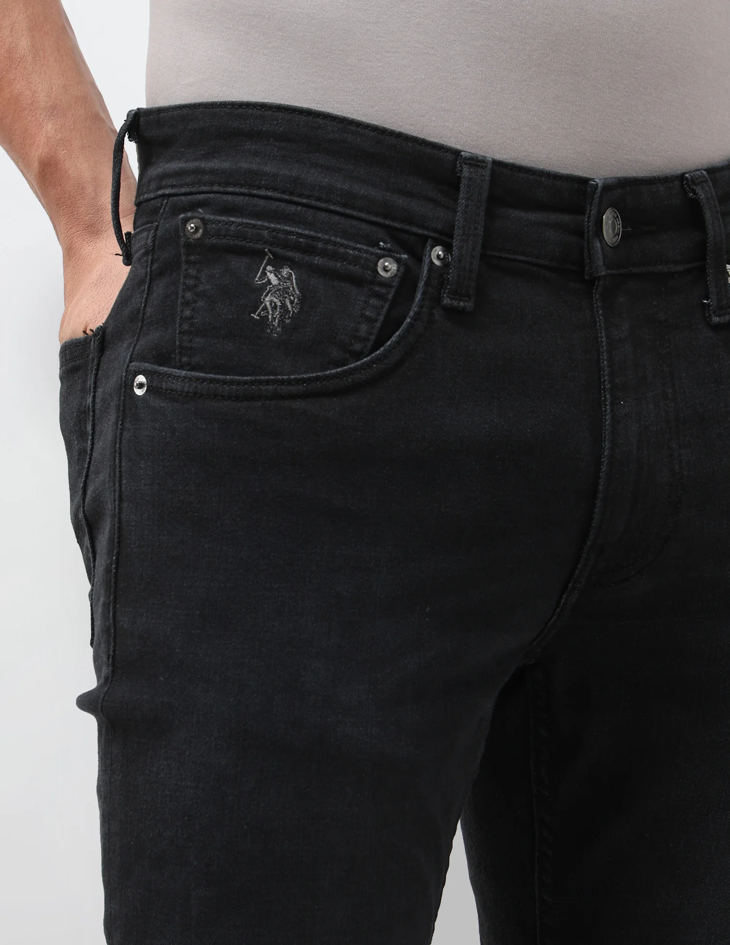 Brandon Slim Tapered Fit Black Jeans - Image 7