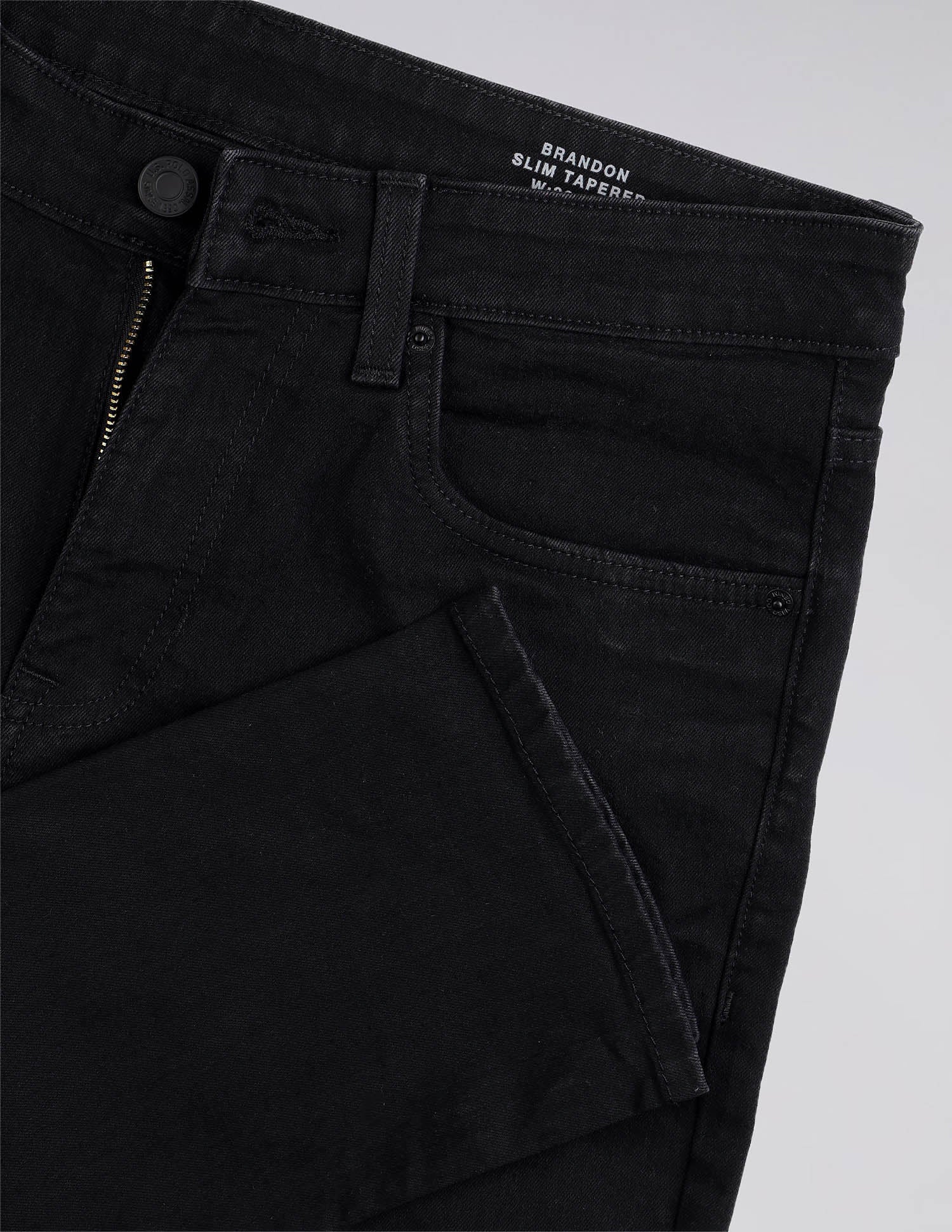 Brandon Slim Tapered Fit Black Jeans - Image 2