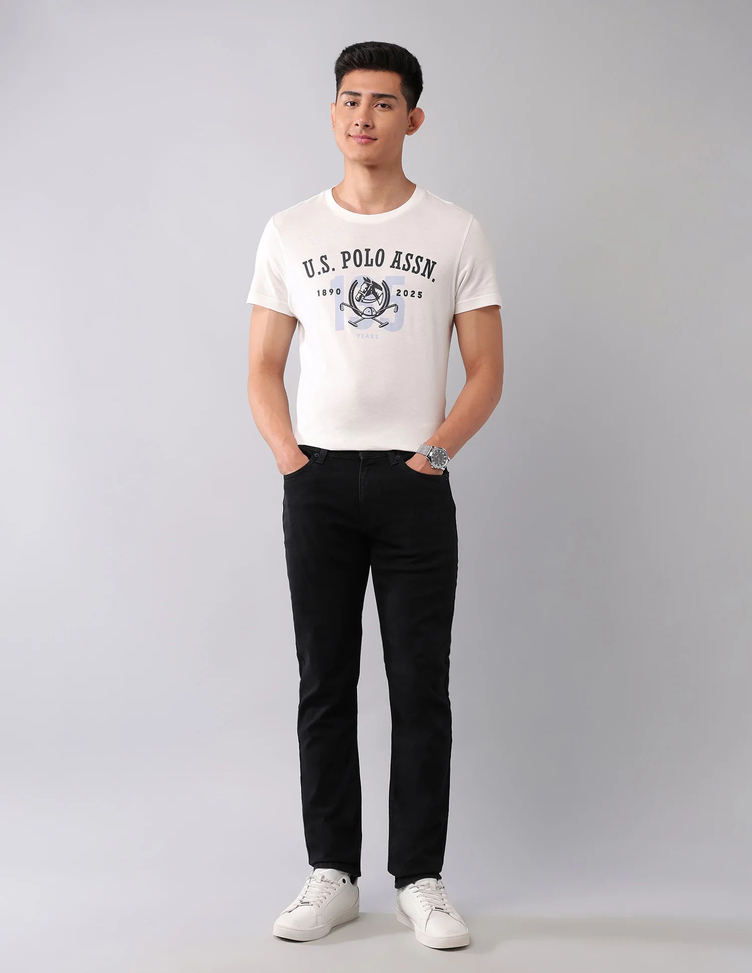 Brandon Slim Tapered Fit Black Jeans - Image 3