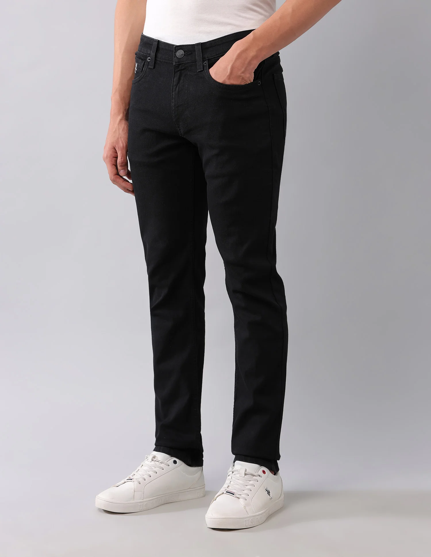 Brandon Slim Tapered Fit Black Jeans - Image 4