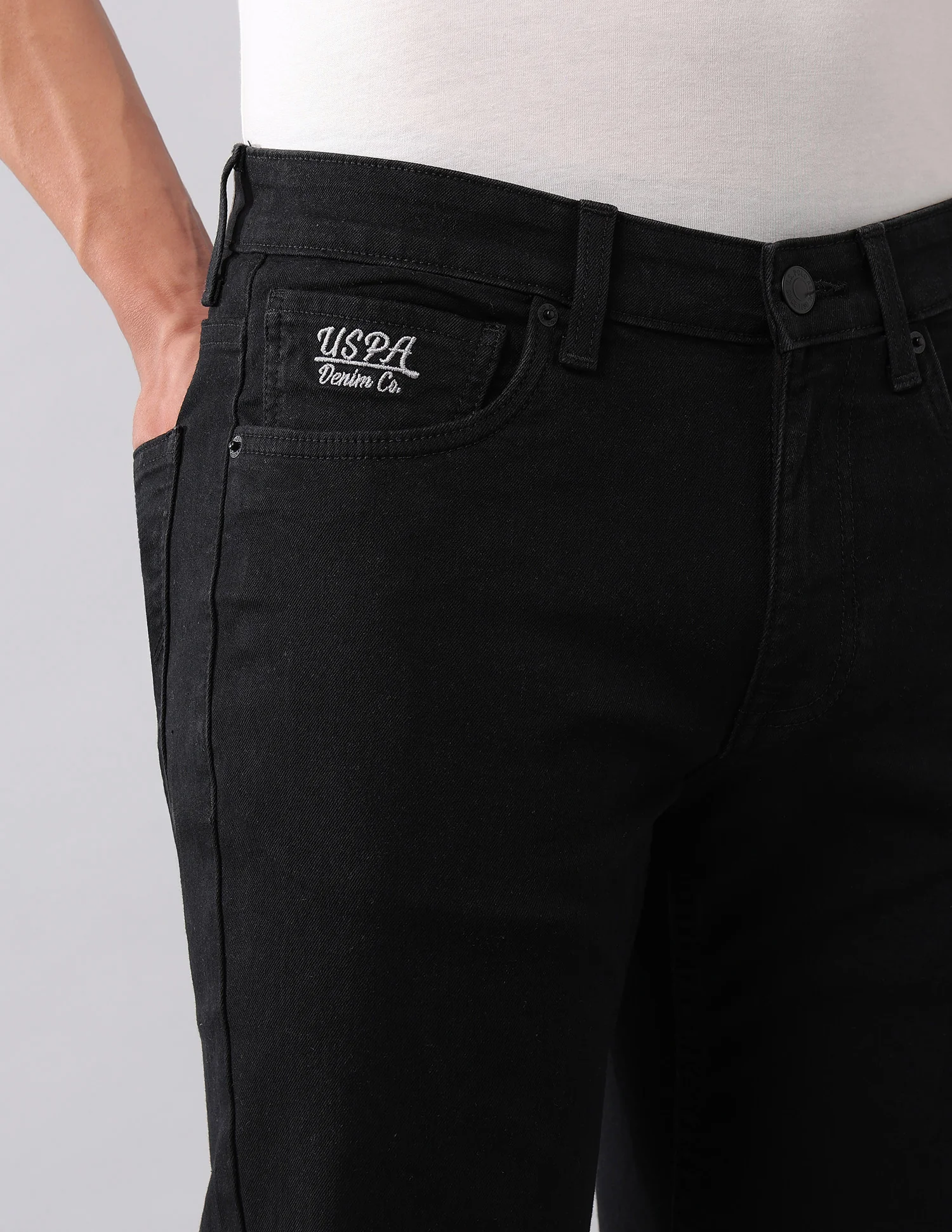 Brandon Slim Tapered Fit Black Jeans - Image 7